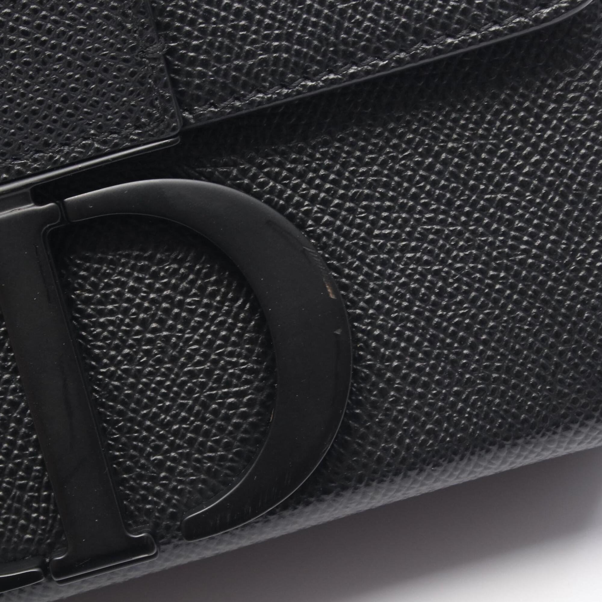 Christian Dior Black Leather Handbag Shoulder Bag (Pre-Owned)