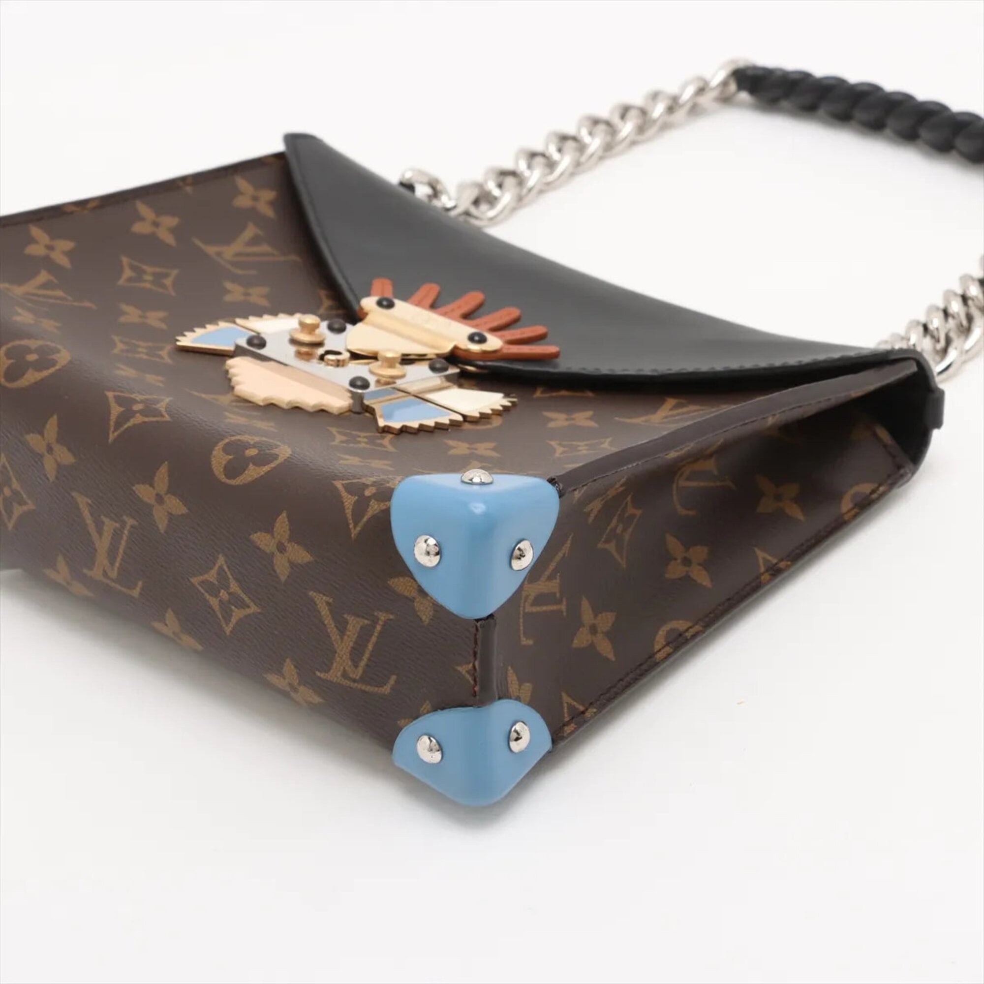 Louis Vuitton Brown Leather Coated Canvas Pochette Shoulder Bag (Pre-Owned)
