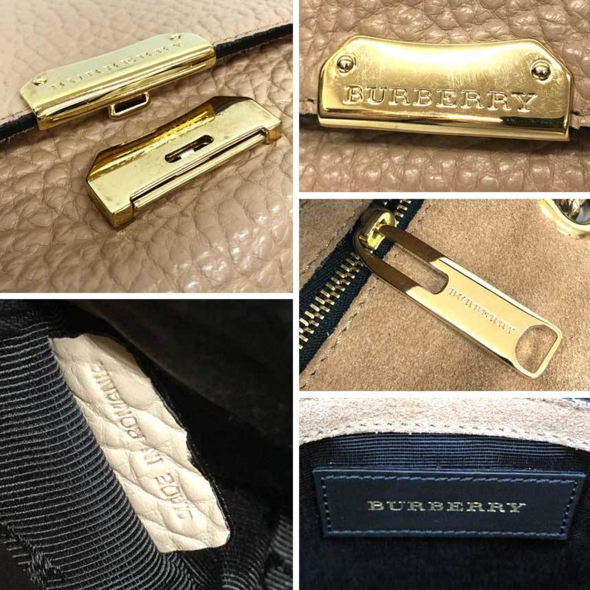 Burberry Beige Leather Shoulder Bag (Pre-Owned)