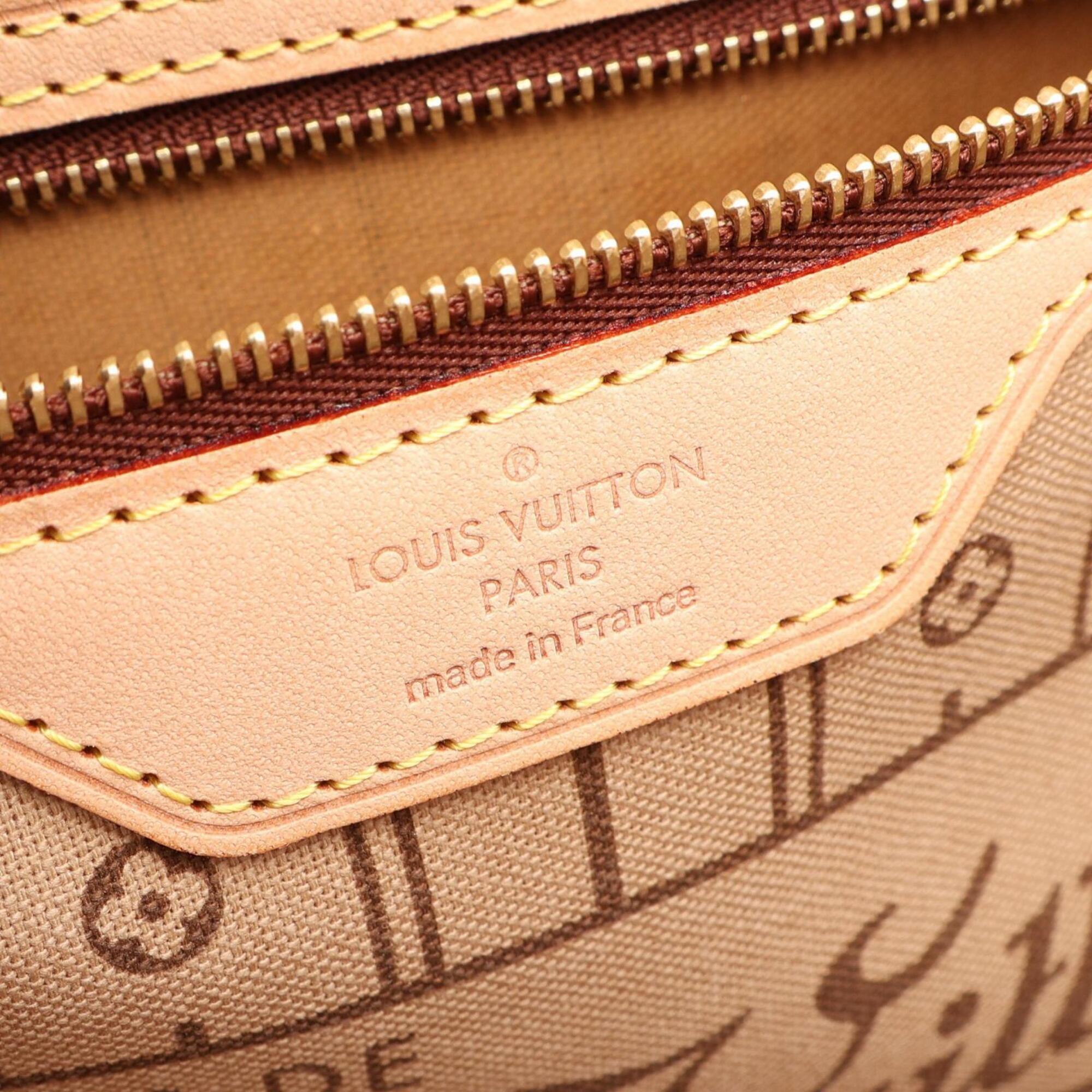 Louis Vuitton Brown Coated Canvas Leather Handbag Tote Bag (Pre-Owned)