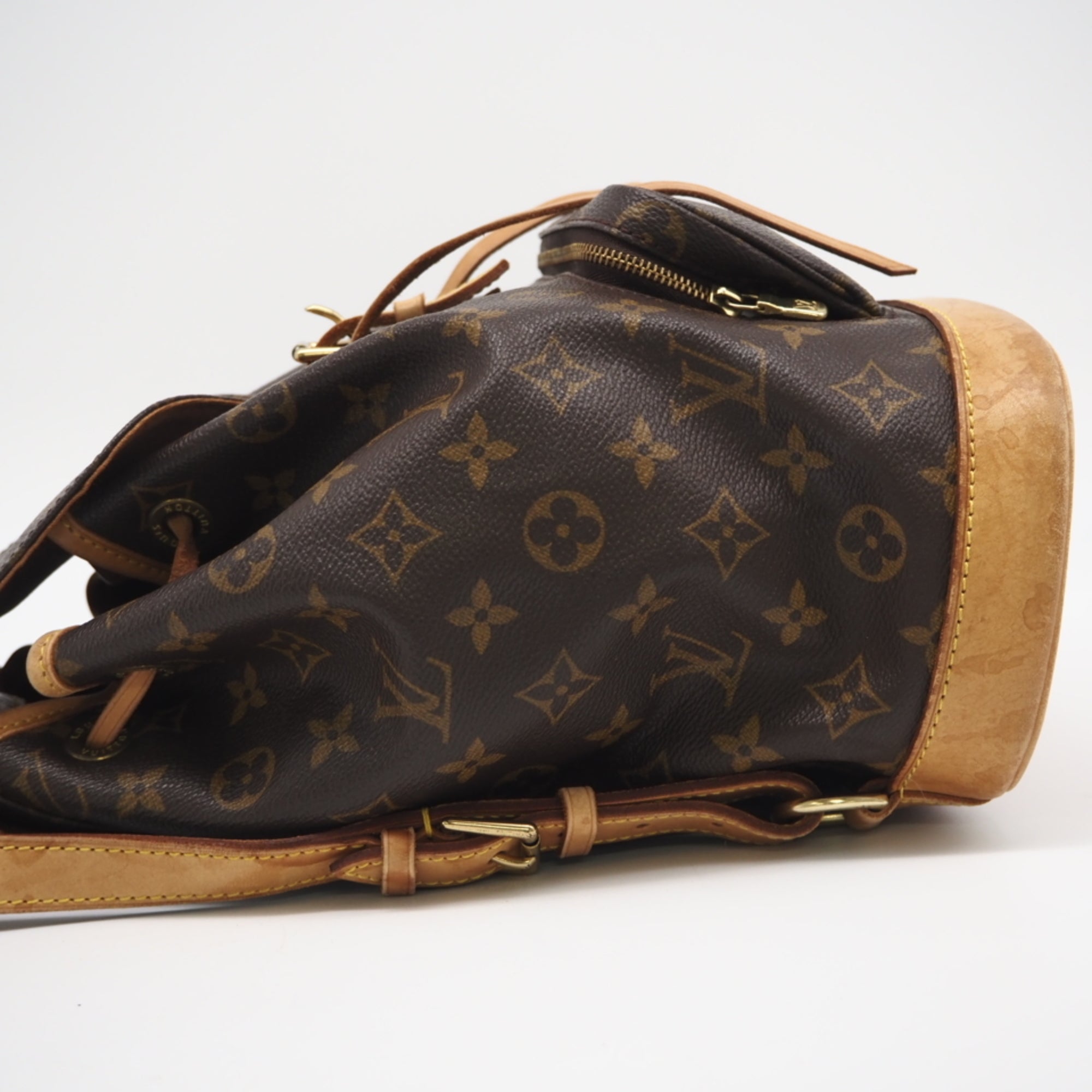 Louis Vuitton Brown Coated Canvas Leather Backpack (Pre-Owned)