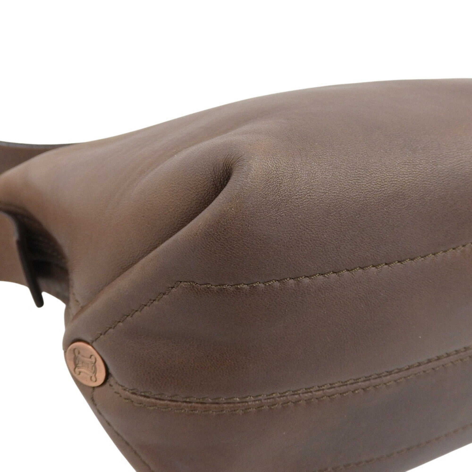 Celine Brown Dark Brown Leather Shoulder Bag (Pre-Owned)