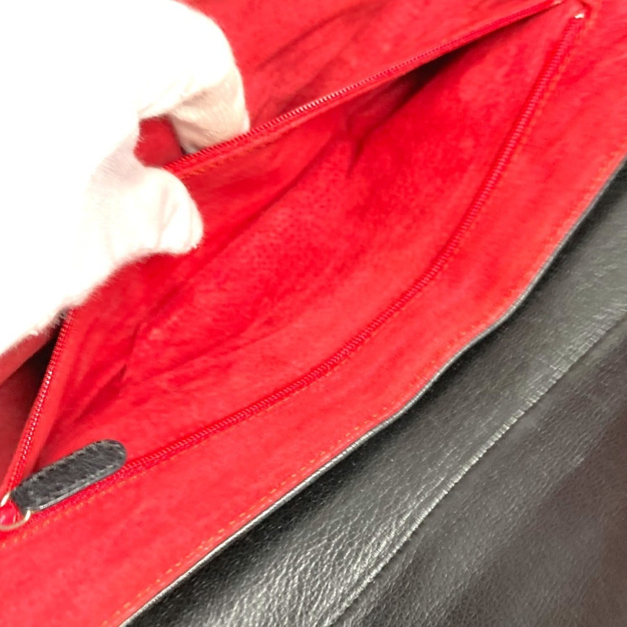 Bvlgari Black Leather Shoulder Bag Tote Bag (Pre-Owned)