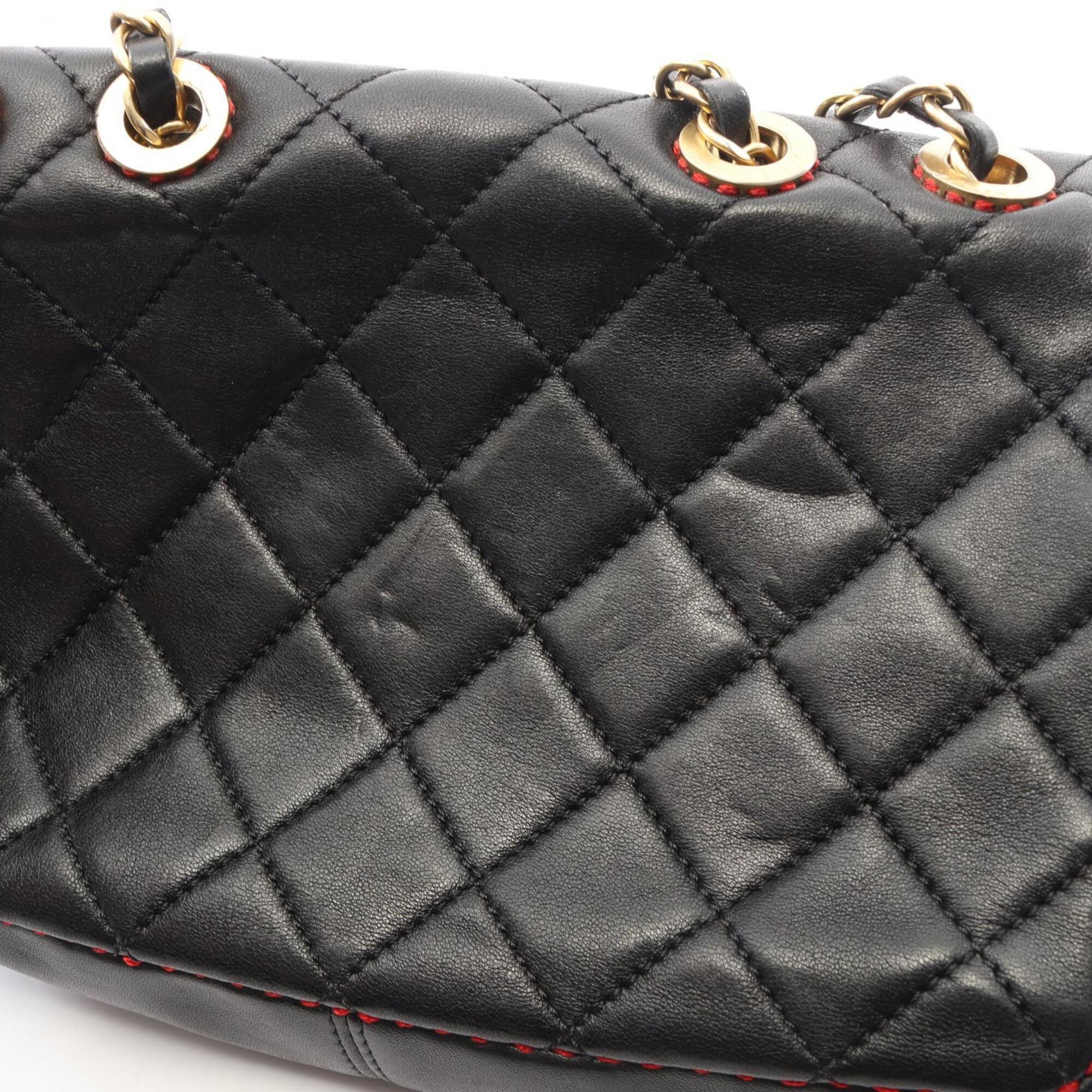Chanel Black Leather Handbag Shoulder Bag (Pre-Owned)