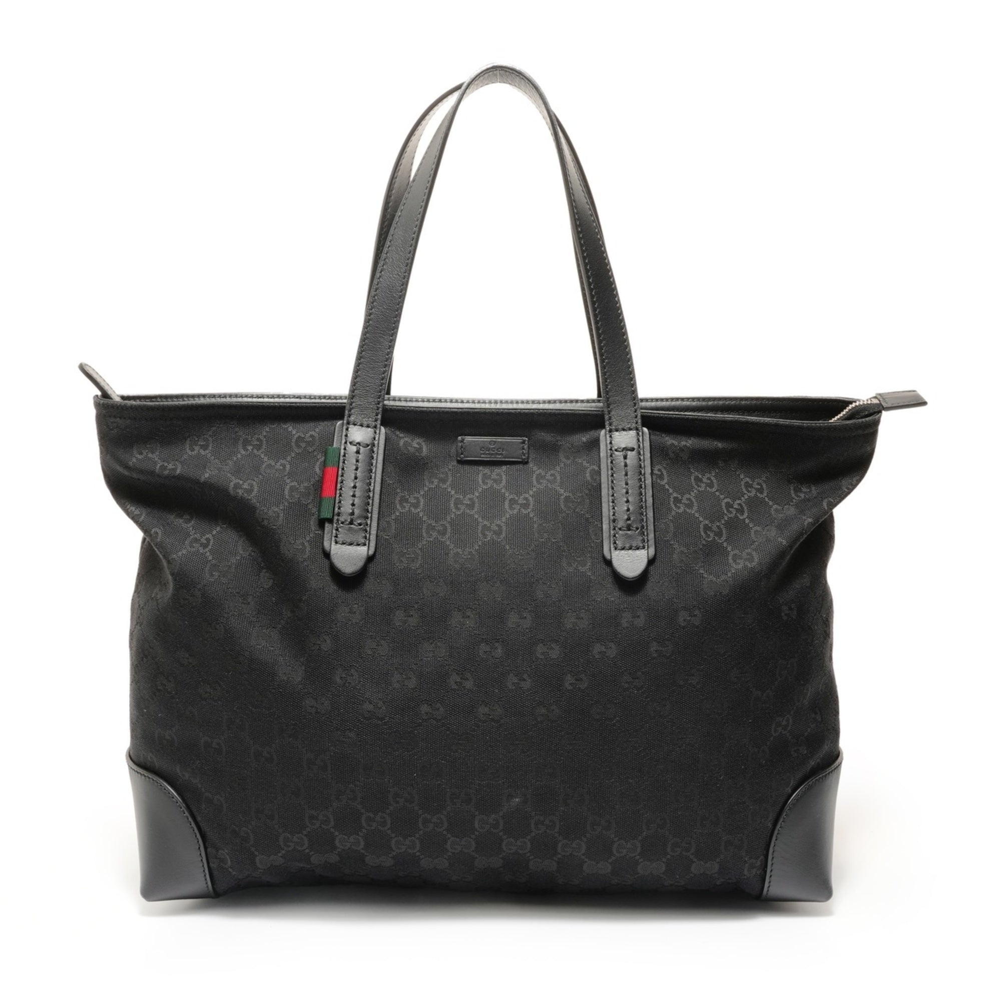 Gucci Gg Canvas Black Gg Canvas Tote Bag (Pre-Owned)