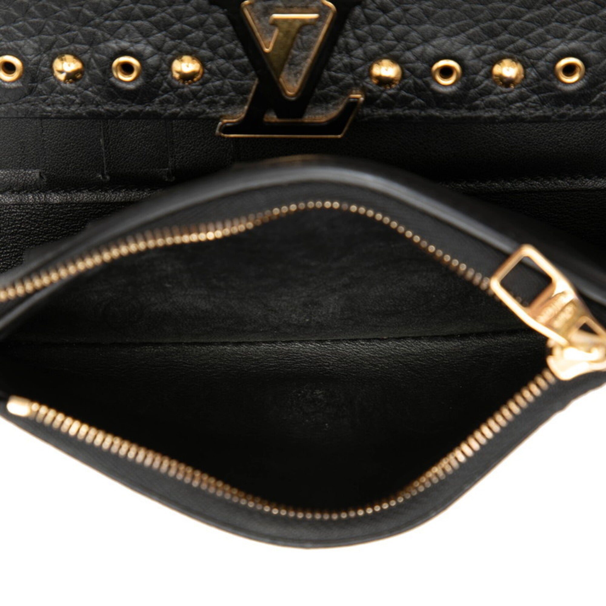 Louis Vuitton Black Leather Wallet (Tri-Fold) (Pre-Owned)