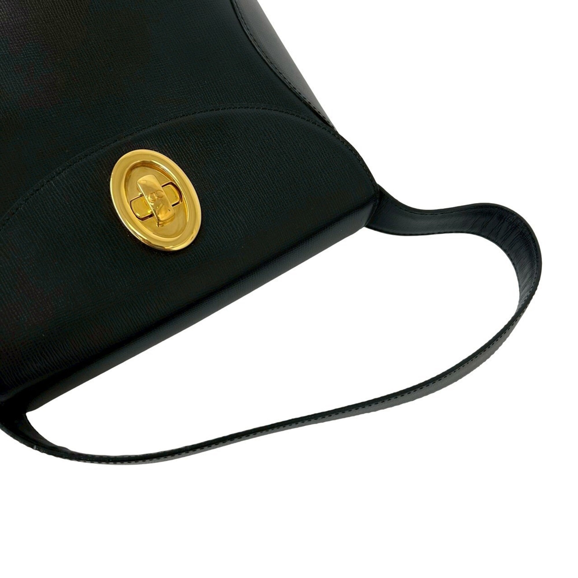 Christian Dior Black Leather Handbag Tote Bag (Pre-Owned)