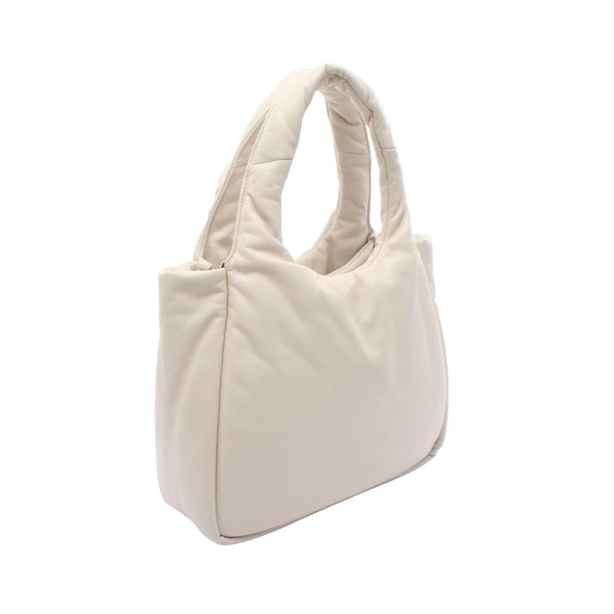 Prada White Leather Handbag Tote Bag (Pre-Owned)