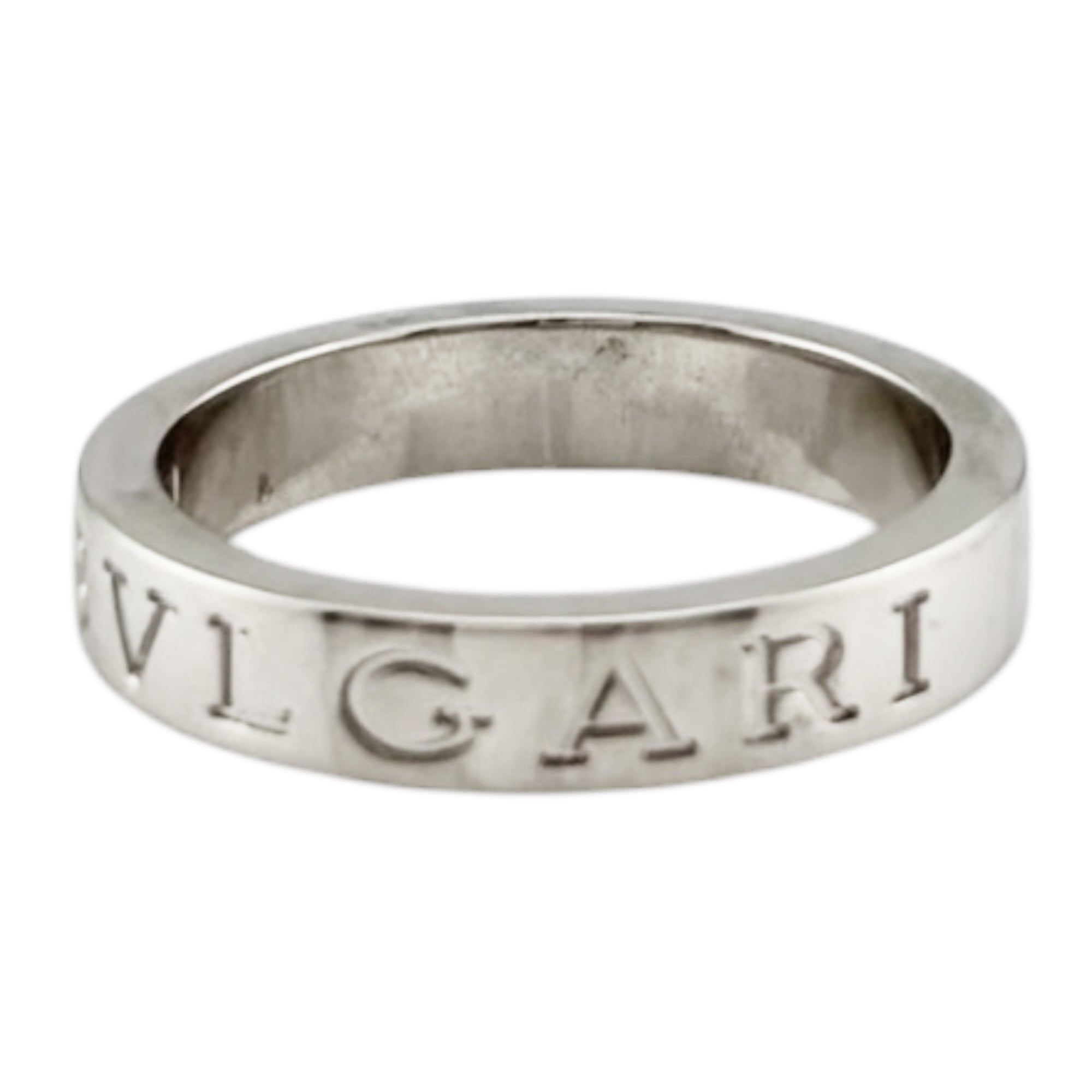 Bvlgari Bvlgari Bvlgari Silver White Gold (18K) Band Ring (Pre-Owned)