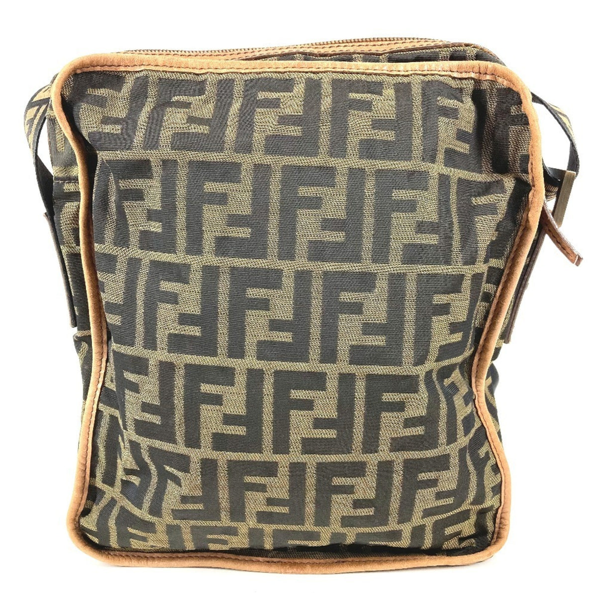 Fendi Brown Leather Pochette Shoulder Bag (Pre-Owned)