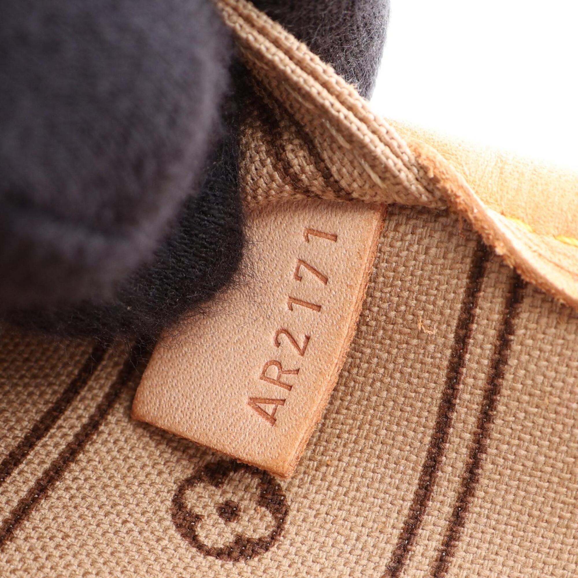 Louis Vuitton Brown Coated Canvas Leather Handbag Tote Bag (Pre-Owned)