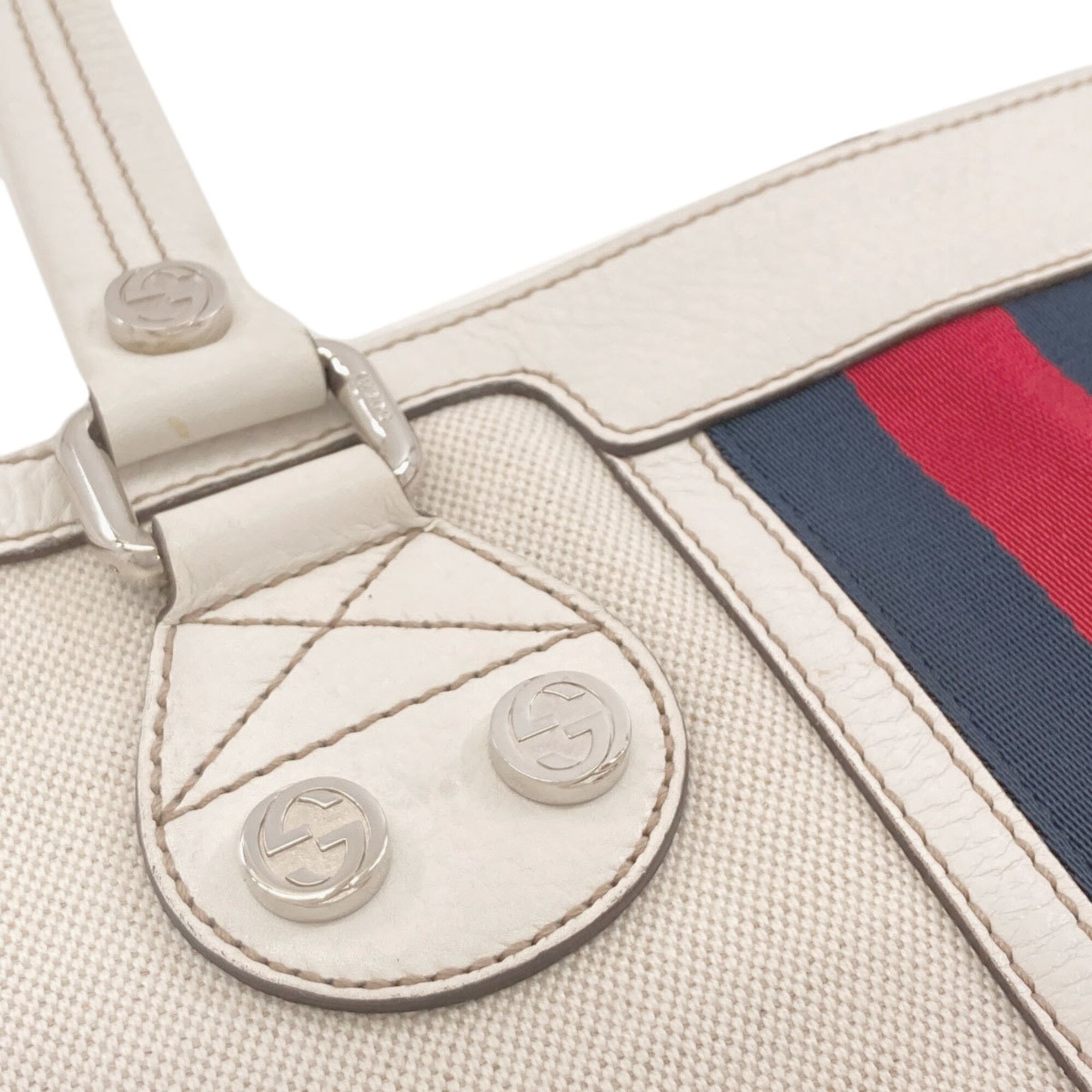 Gucci White Canvas Tote Bag (Pre-Owned)
