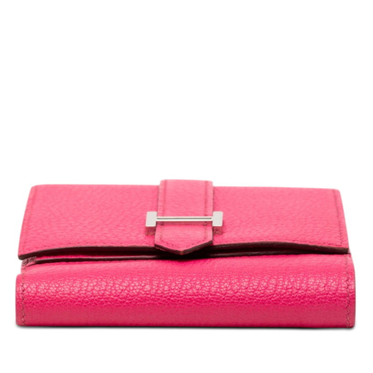 Hermes Pink Rose Shocking Chevre Leather Wallet (Tri-Fold) (Pre-Owned)
