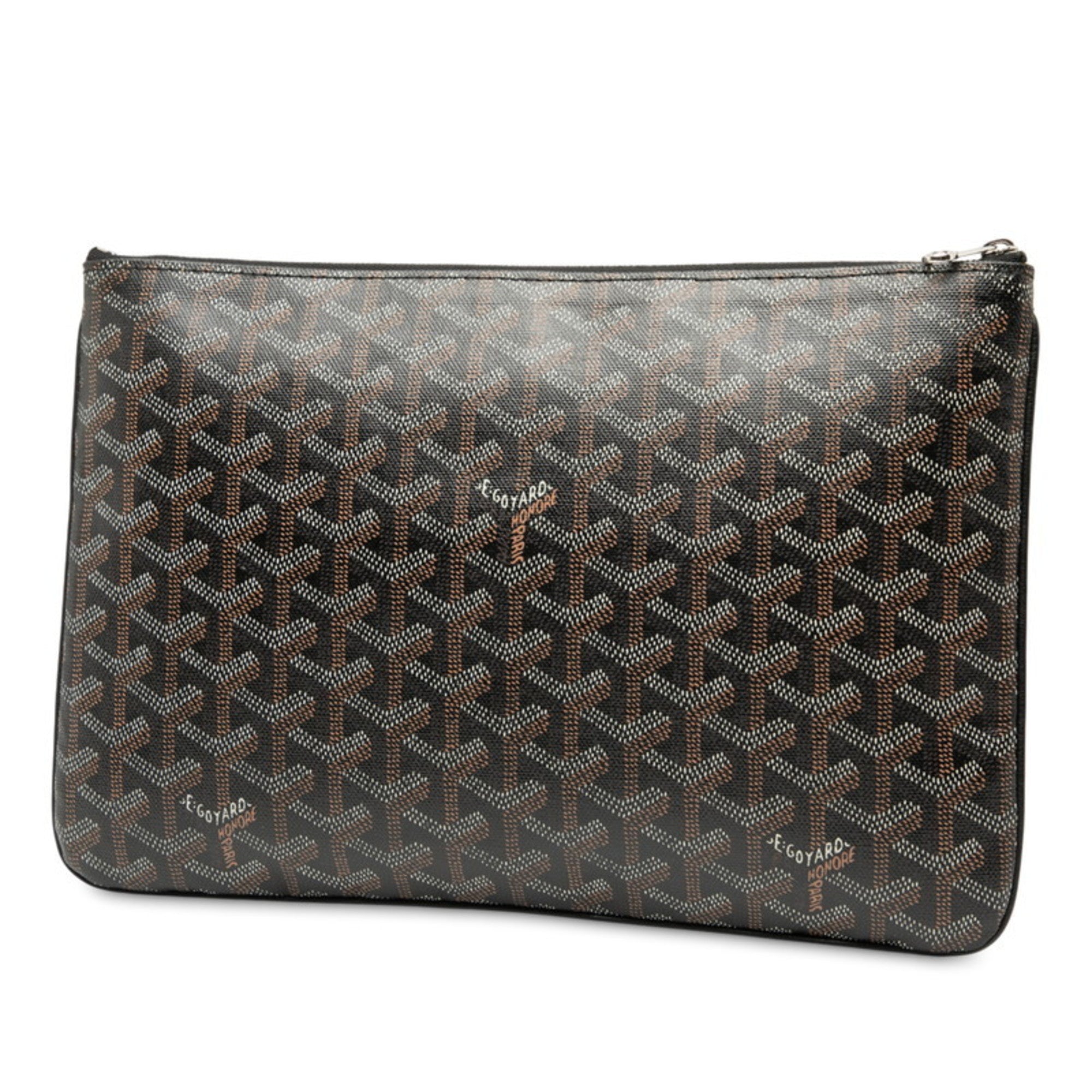 Goyard Brown White Pvc Clutch Bag (Pre-Owned)