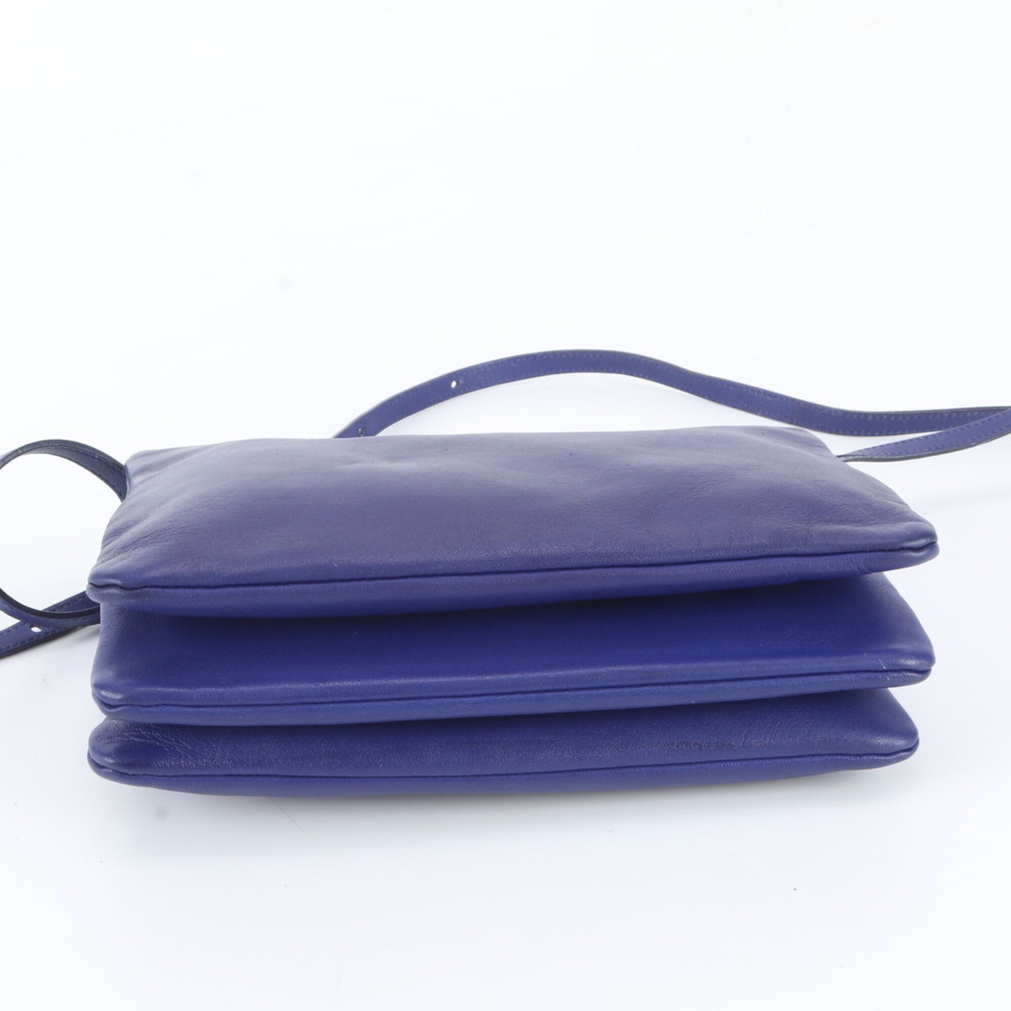 Celine Navy Leather Handbag Shoulder Bag Tote Bag (Pre-Owned)