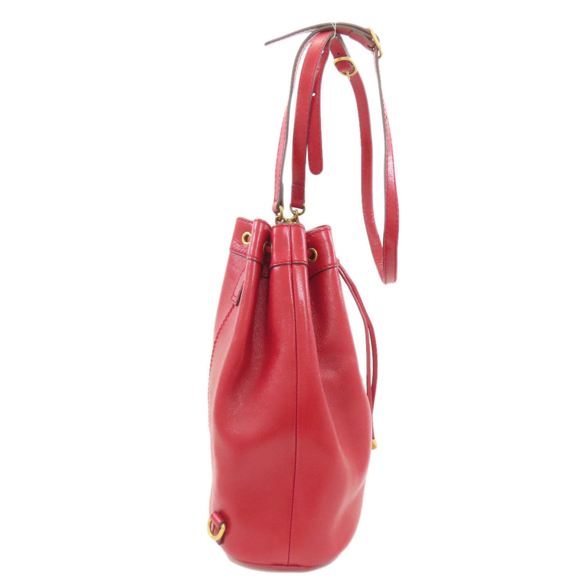 Gucci Red Color Leather Shoulder Bag (Pre-Owned)