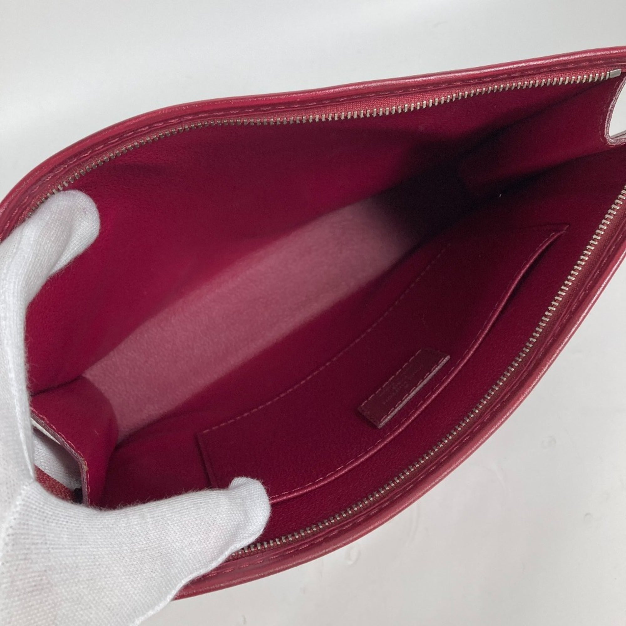 Louis Vuitton Fuchsia Red Color Epi Leather Clutch Bag Pouch (Pre-Owned)