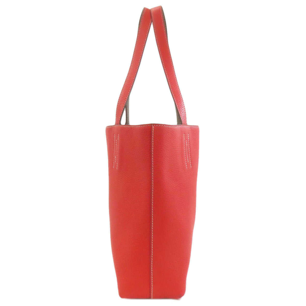 Hermes Etoupe Gray Red Color Tote Bag (Pre-Owned)