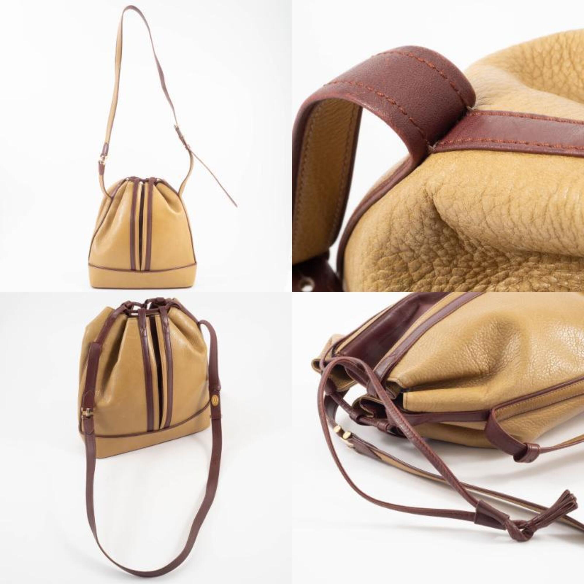 Cartier Must Bordeaux Mustard Leather Shoulder Bag (Pre-Owned)