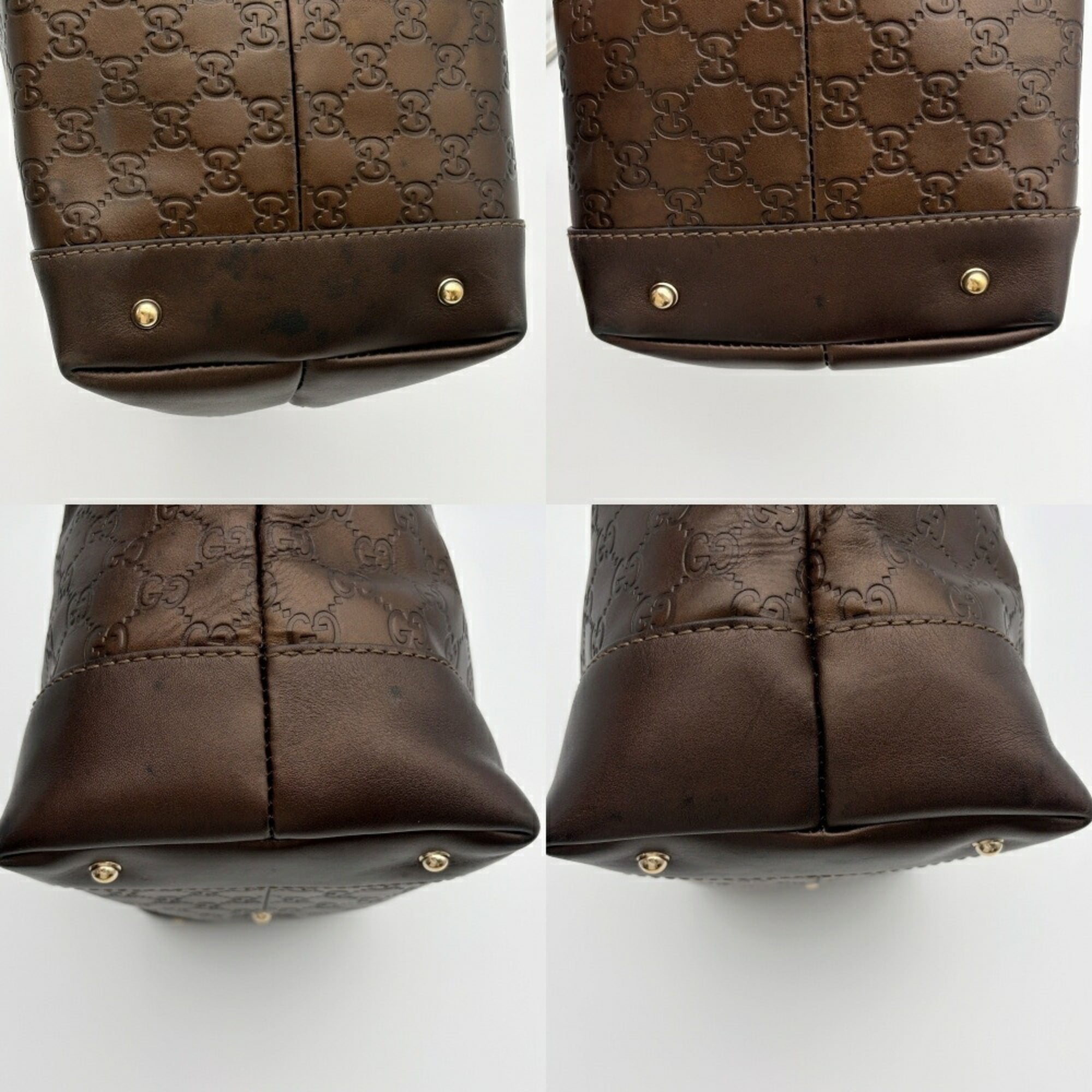 Gucci Bronze Leather Shoulder Bag (Pre-Owned)