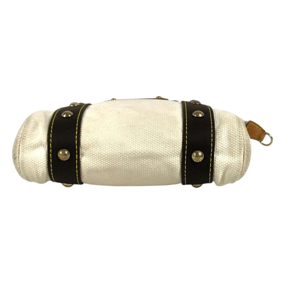 Louis Vuitton Brown White Cotton Handbag Tote Bag (Pre-Owned)