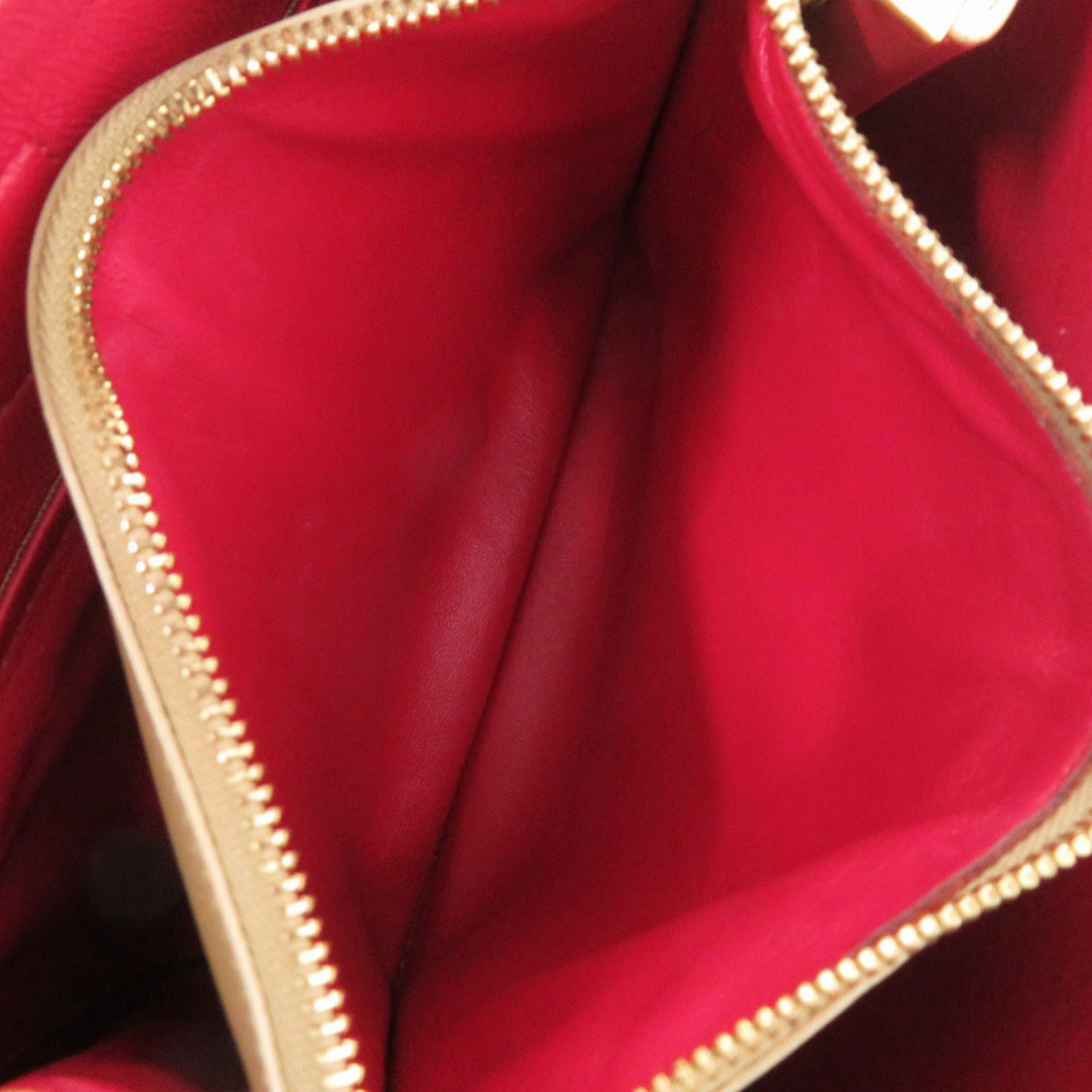 Salvatore Ferragamo Brown Red Color Leather Handbag (Pre-Owned)