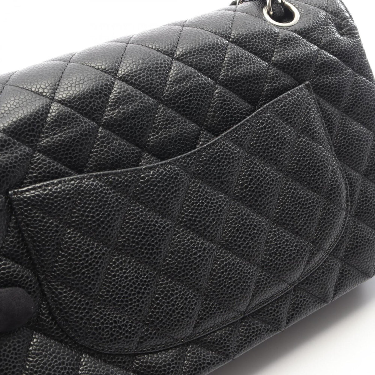 Chanel Black Grained Calfskin Handbag Shoulder Bag (Pre-Owned)