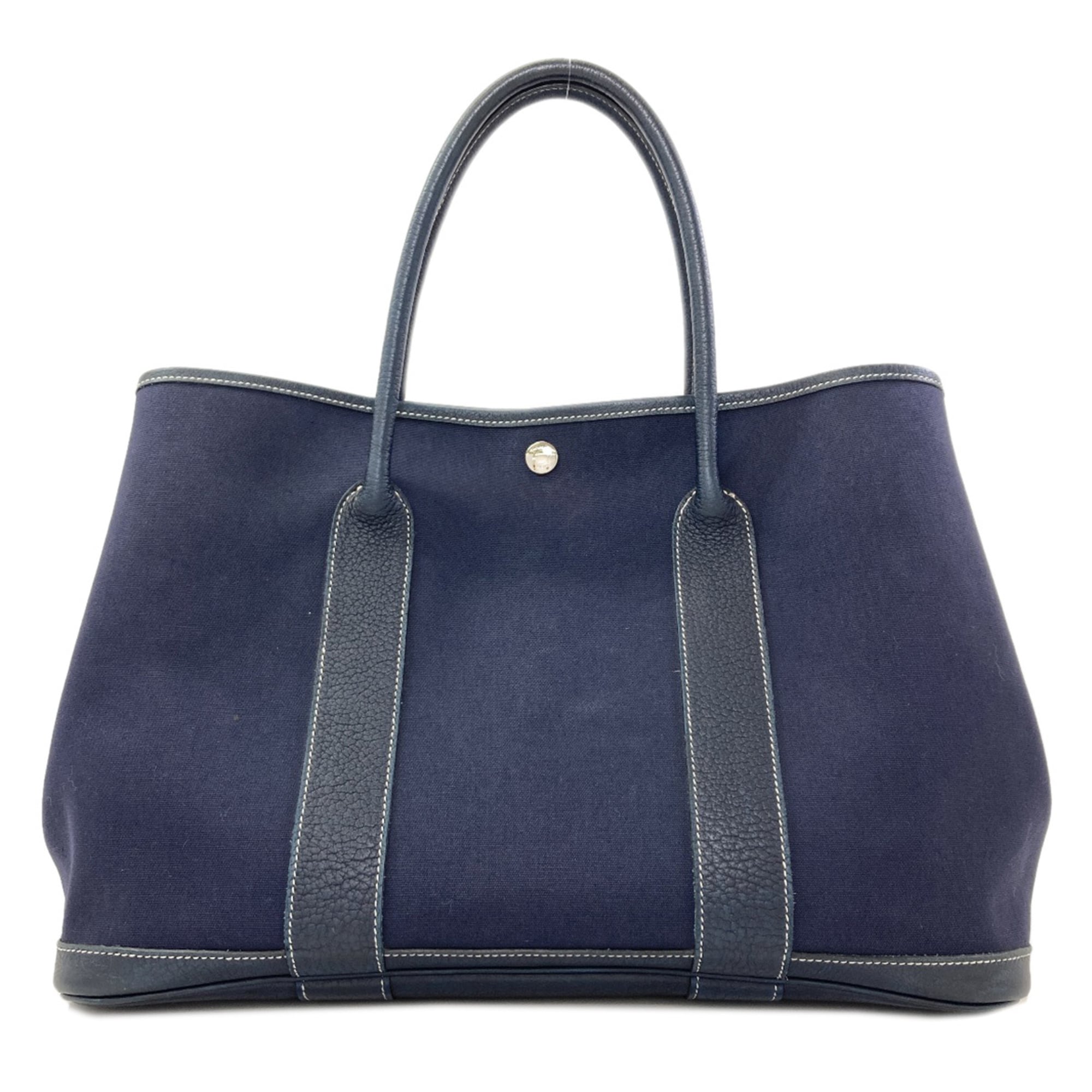 Hermes Garden Navy Toile Officier Tote Bag (Pre-Owned)