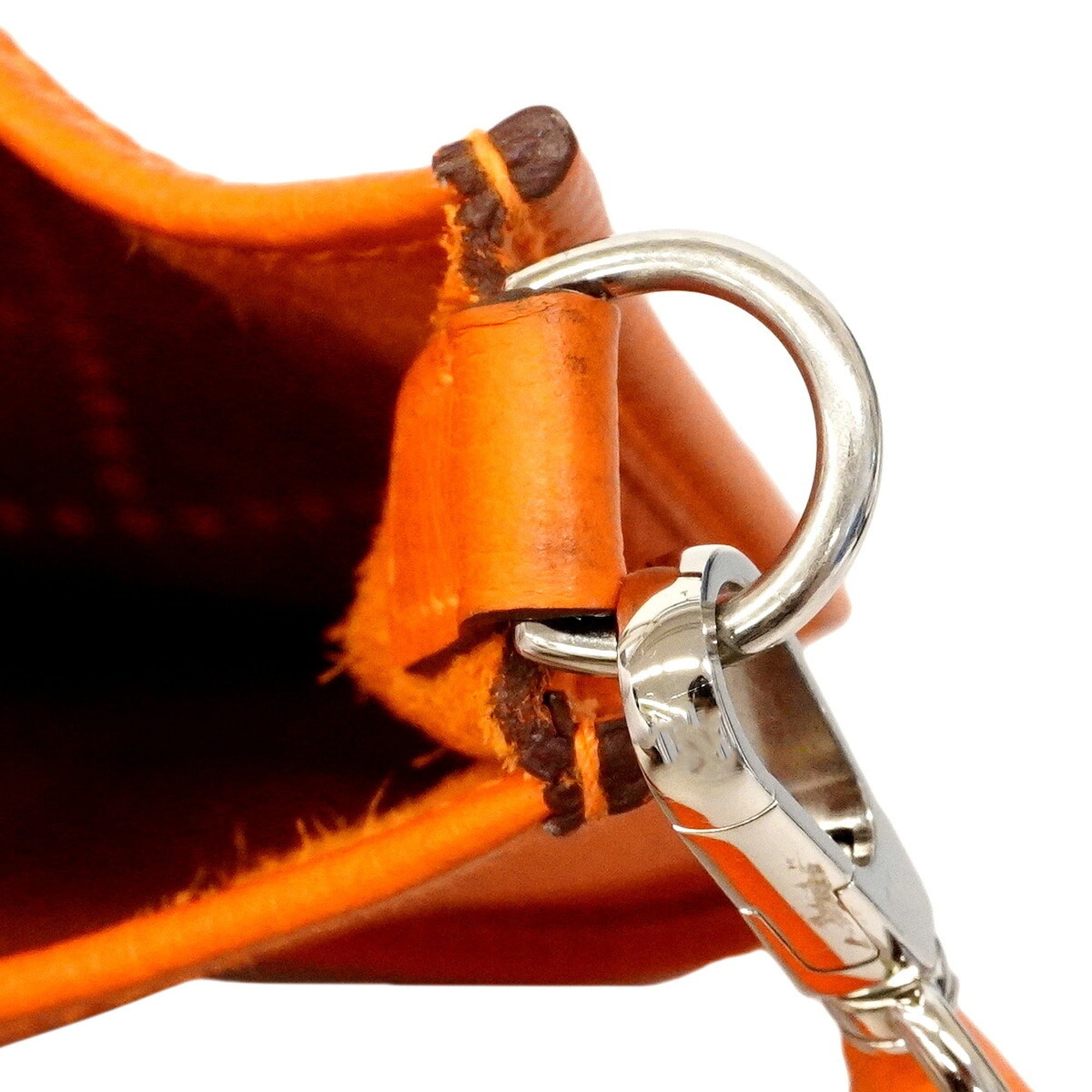 Hermes Orange Taurillon Clemence Leather Shoulder Bag (Pre-Owned)