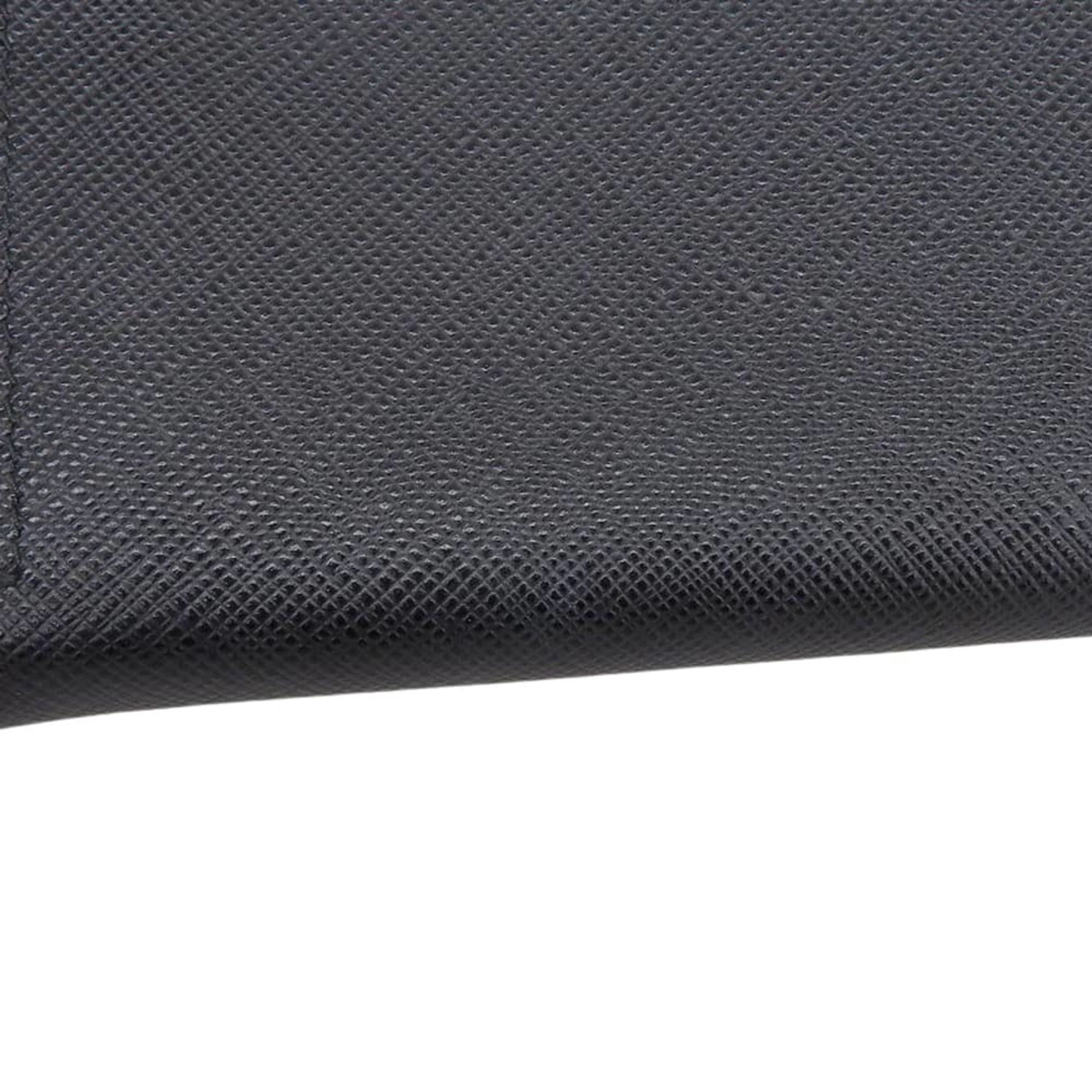 Prada Black Saffiano Triangle Long Wallet (Bi-Fold) (Pre-Owned)