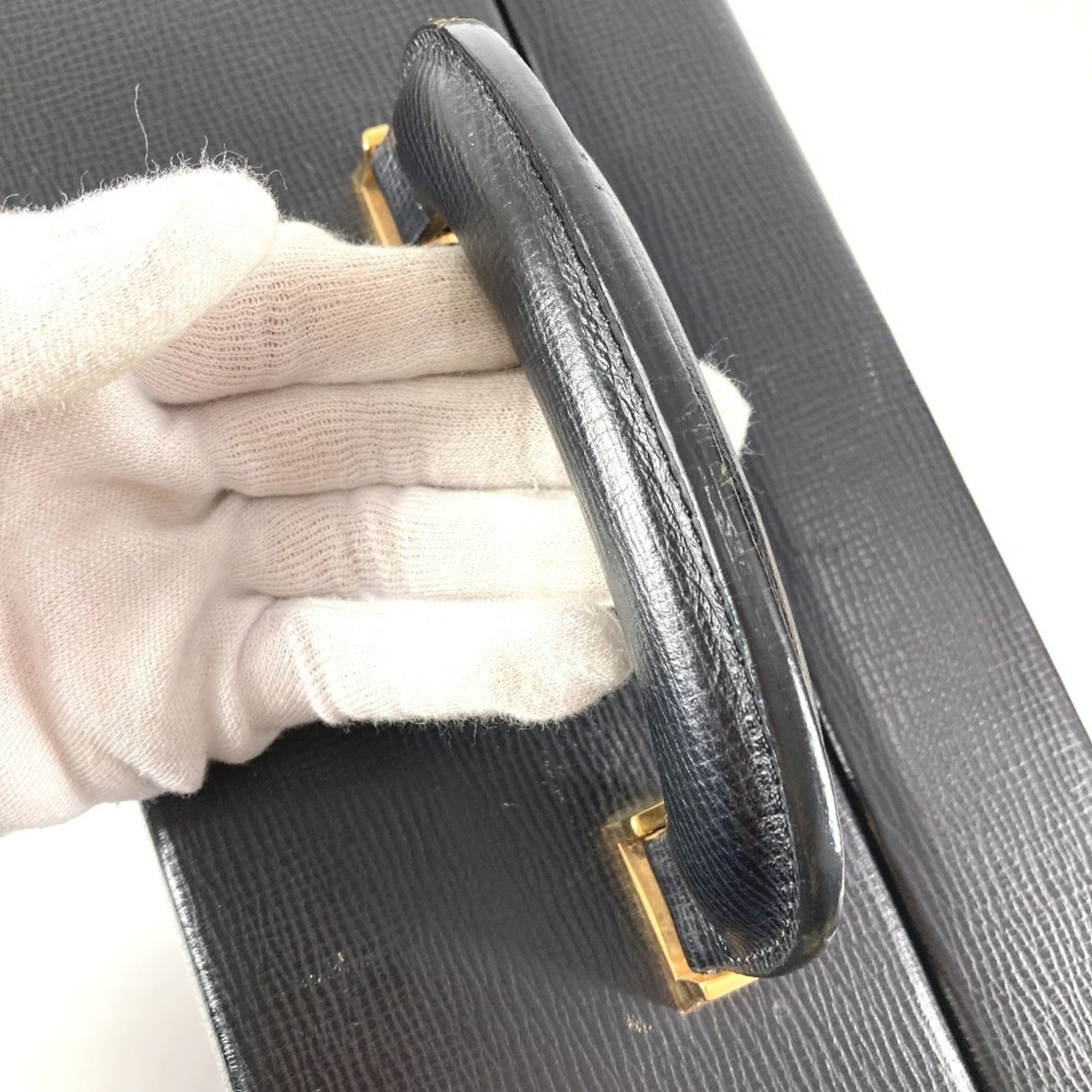Loewe Black Leather Attaché Case Handbag Tote Bag (Pre-Owned)
