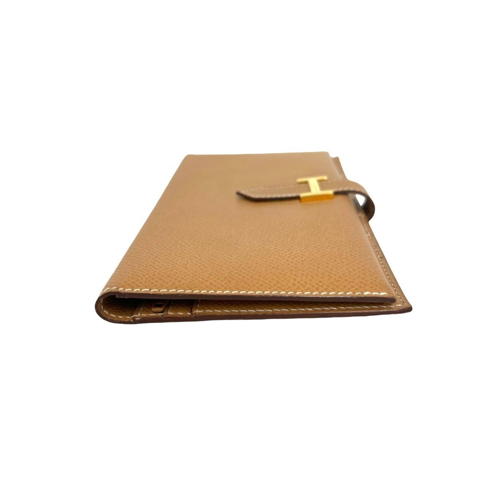 Hermes Brown Courchevel Leather Long Wallet (Bi-Fold) (Pre-Owned)
