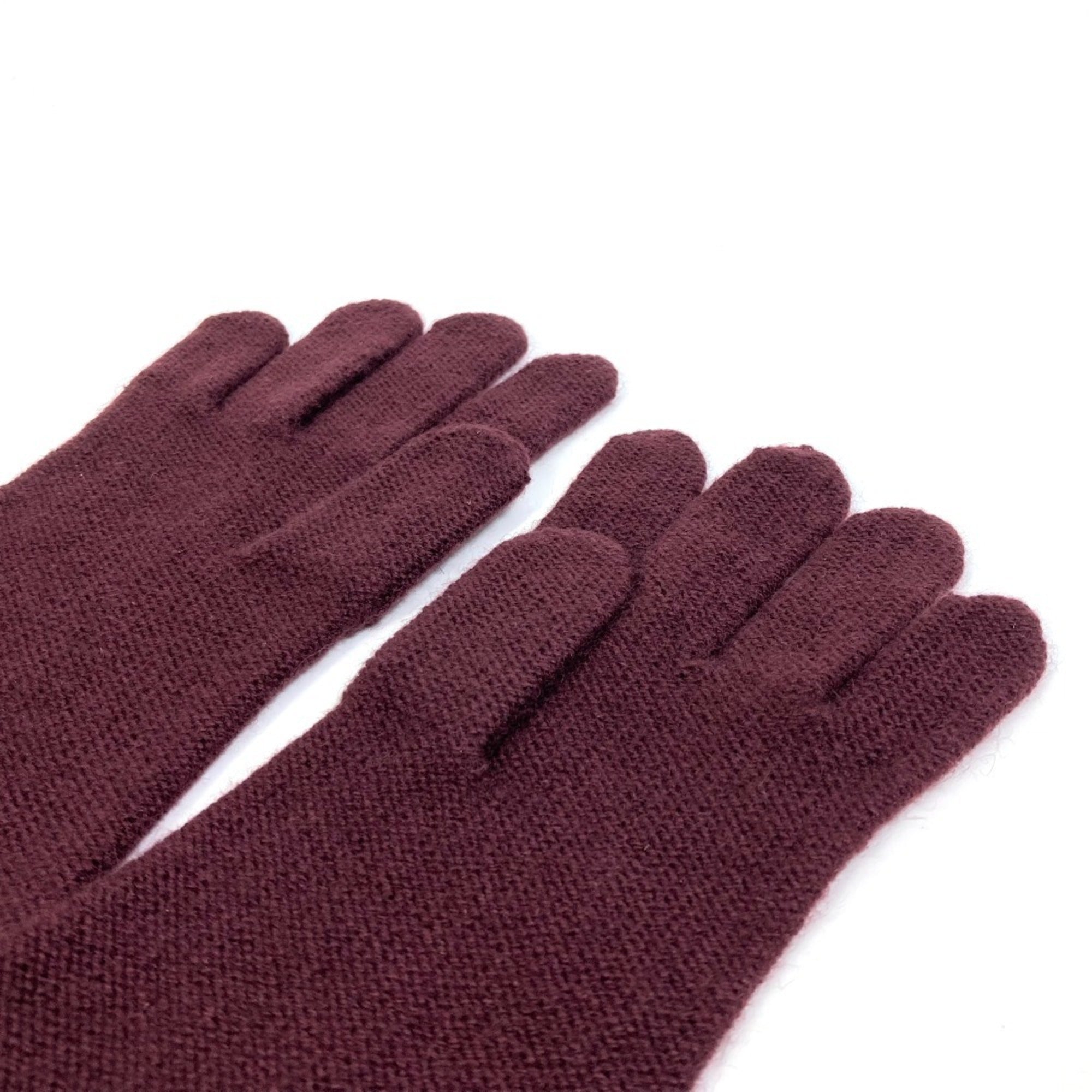 Hermes Bordeaux Cashmere Warm Gloves (Pre-Owned)