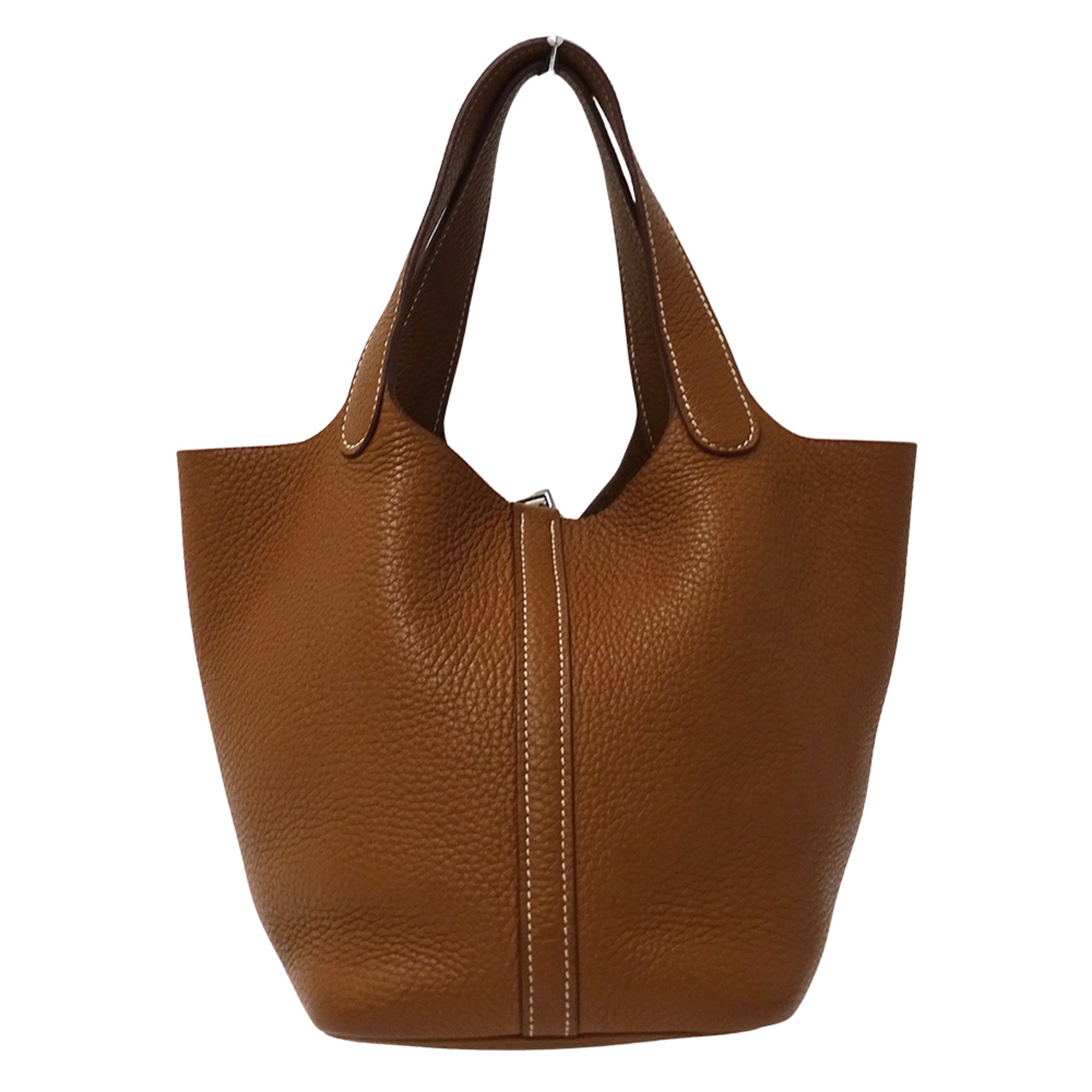 Hermes Brown Taurillon Clemence Leather Handbag Tote Bag (Pre-Owned)