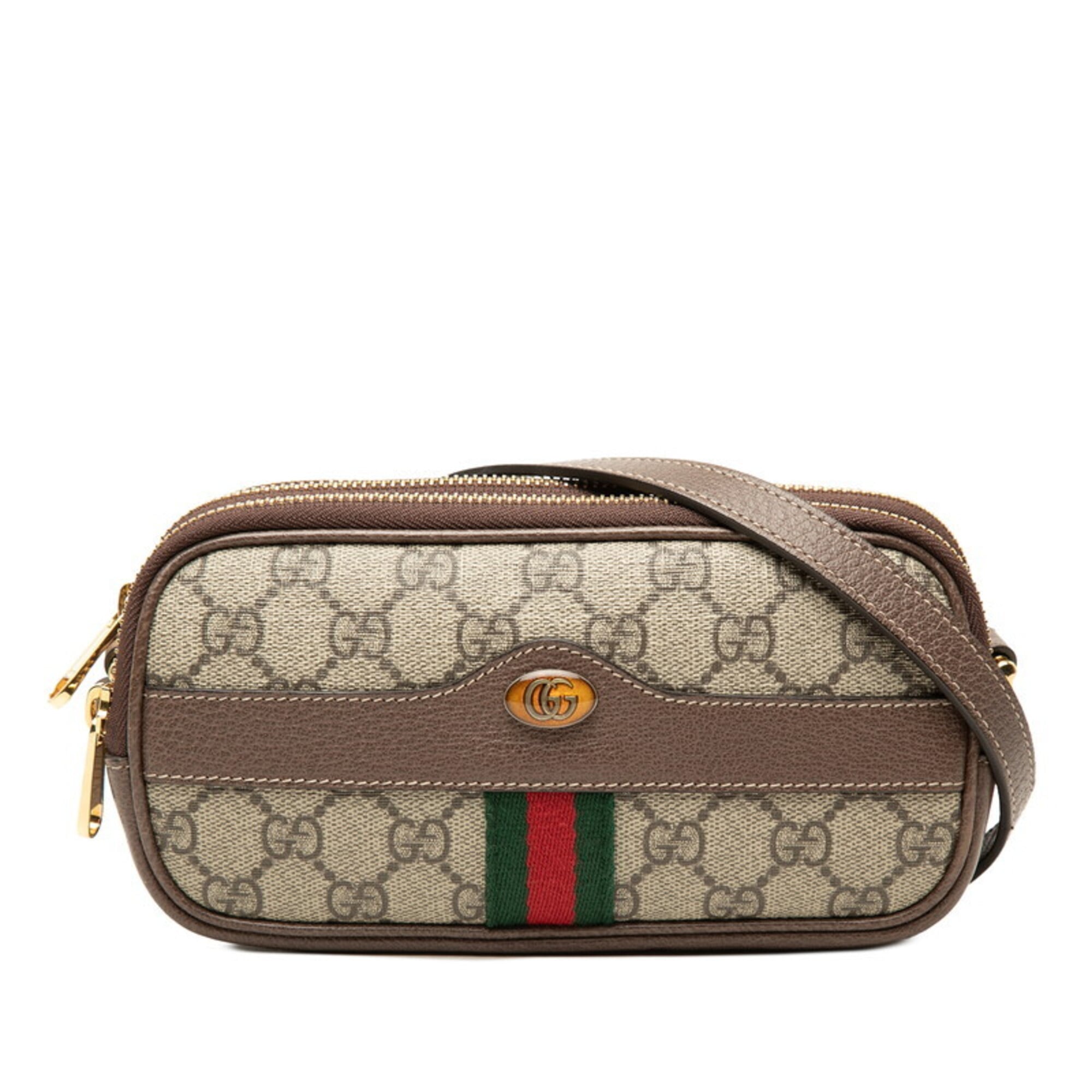 Gucci Beige Brown Pvc Leather Shoulder Bag (Pre-Owned)