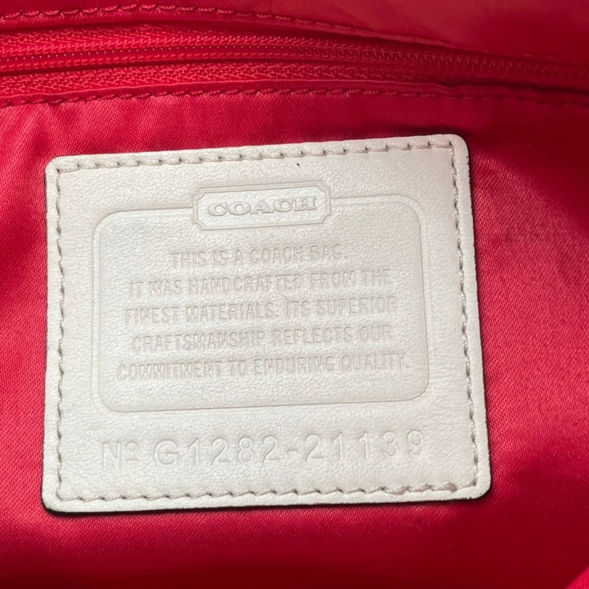 Coach Blue Ivory Canvas Leather Handbag Shoulder Bag Tote Bag (Pre-Owned)