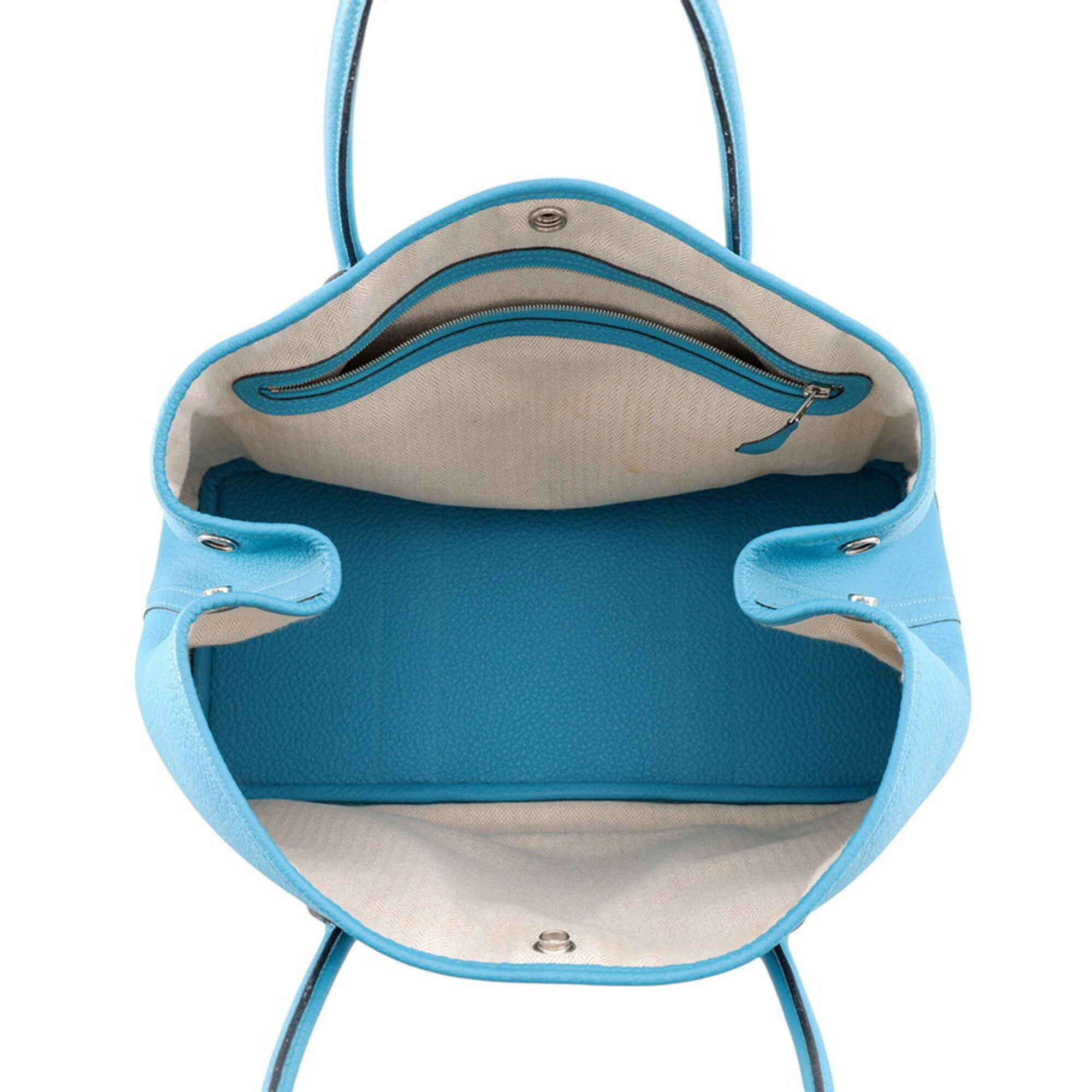 Hermes Garden Cobalt Negonda Leather Handbag Tote Bag (Pre-Owned)