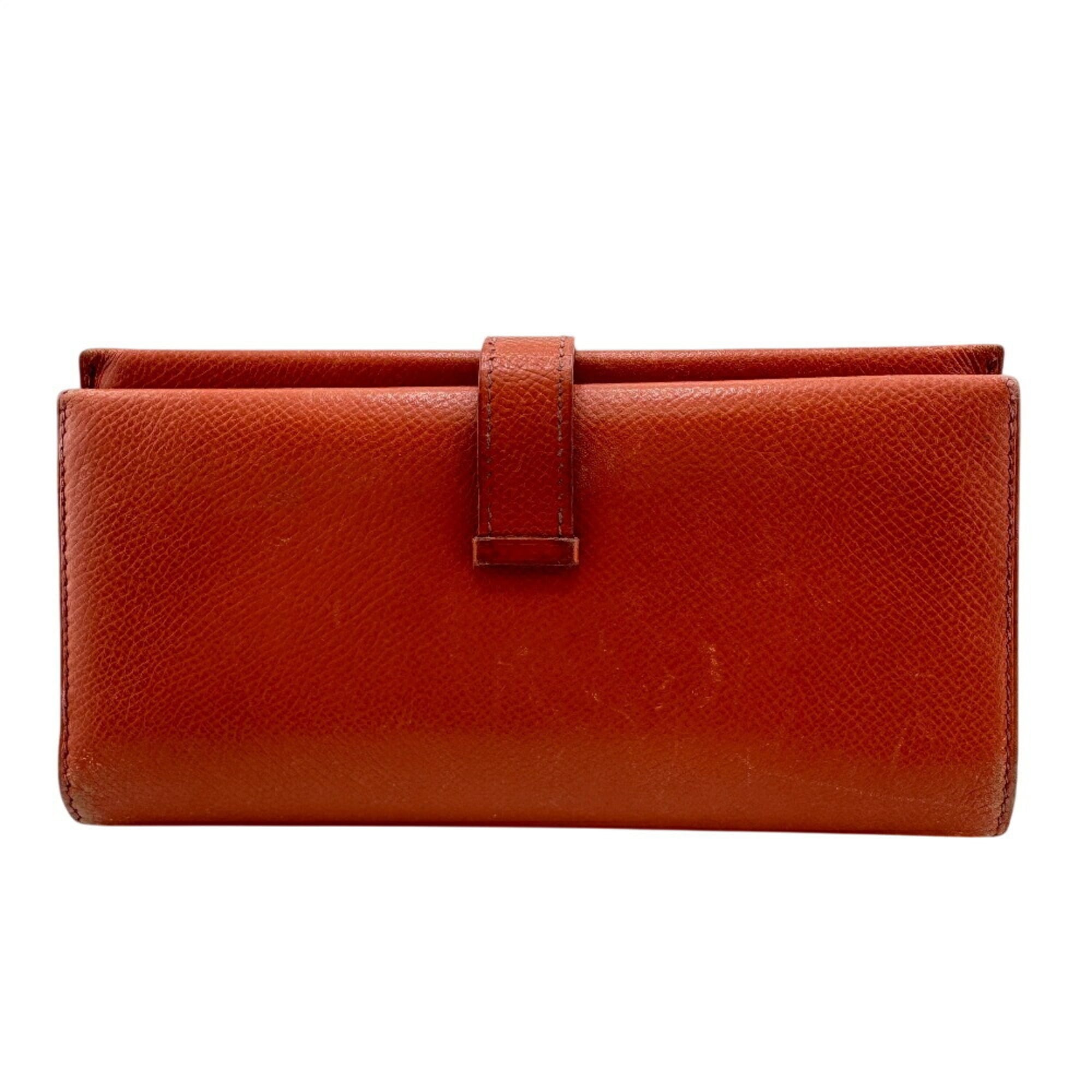 Hermes Orange Epsom Leather Long Wallet (Bi-Fold) (Pre-Owned)