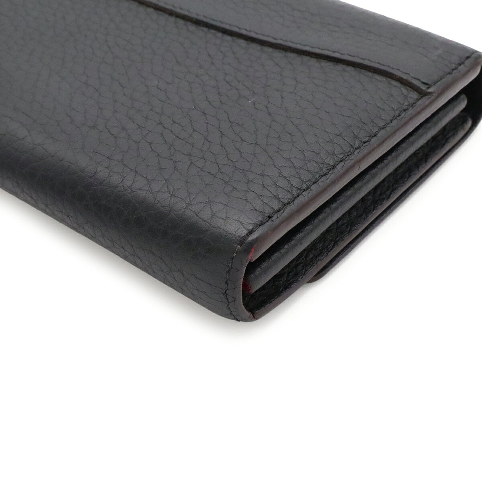 Louis Vuitton Black Fuchsia Noir Leather Long Wallet (Bi-Fold) (Pre-Owned)