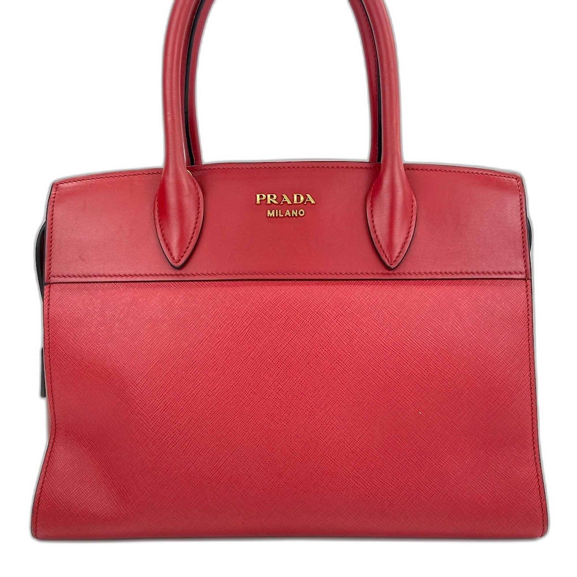 Prada Red Color Leather Handbag (Pre-Owned)