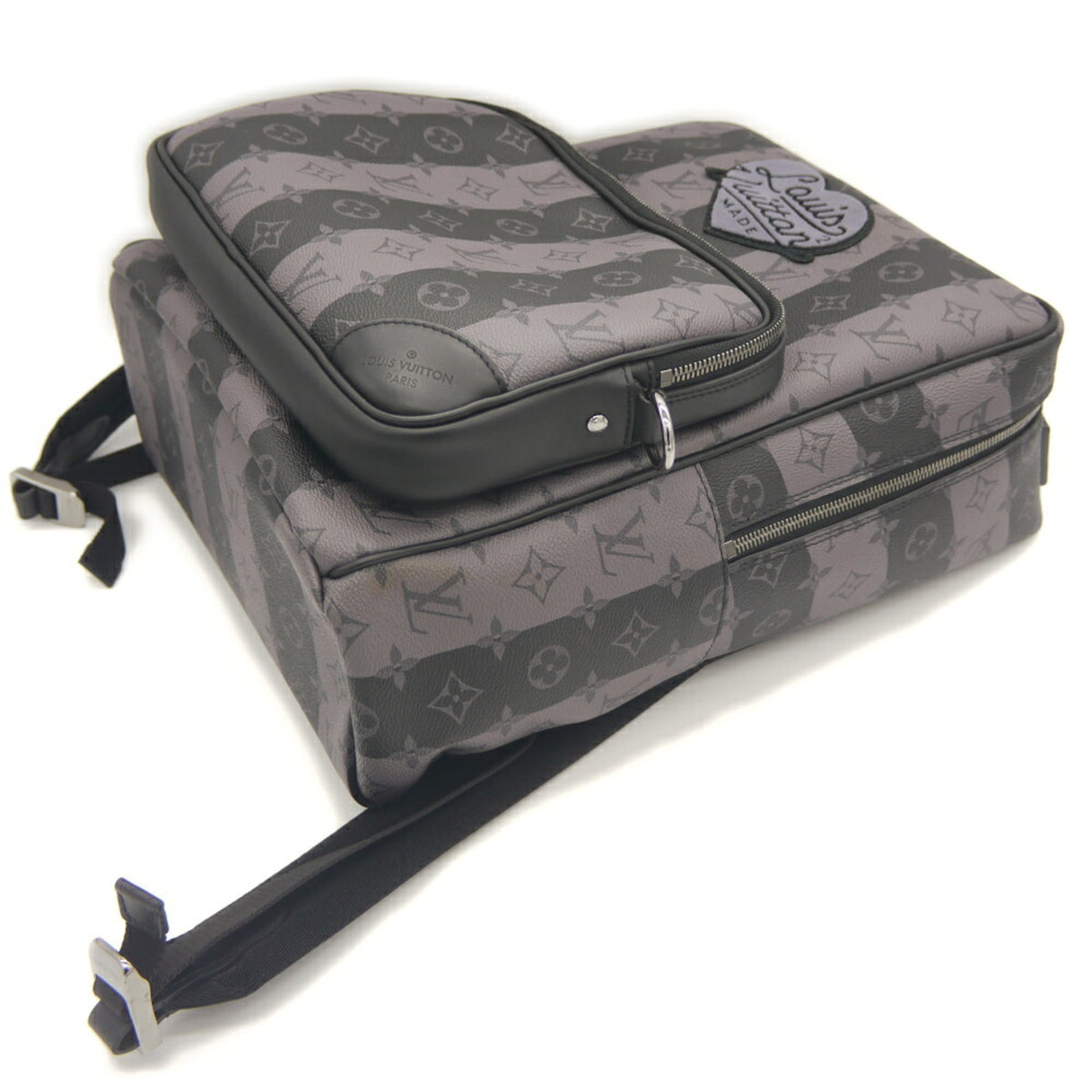 Louis Vuitton Gray Coated Canvas Backpack Pouch (Pre-Owned)