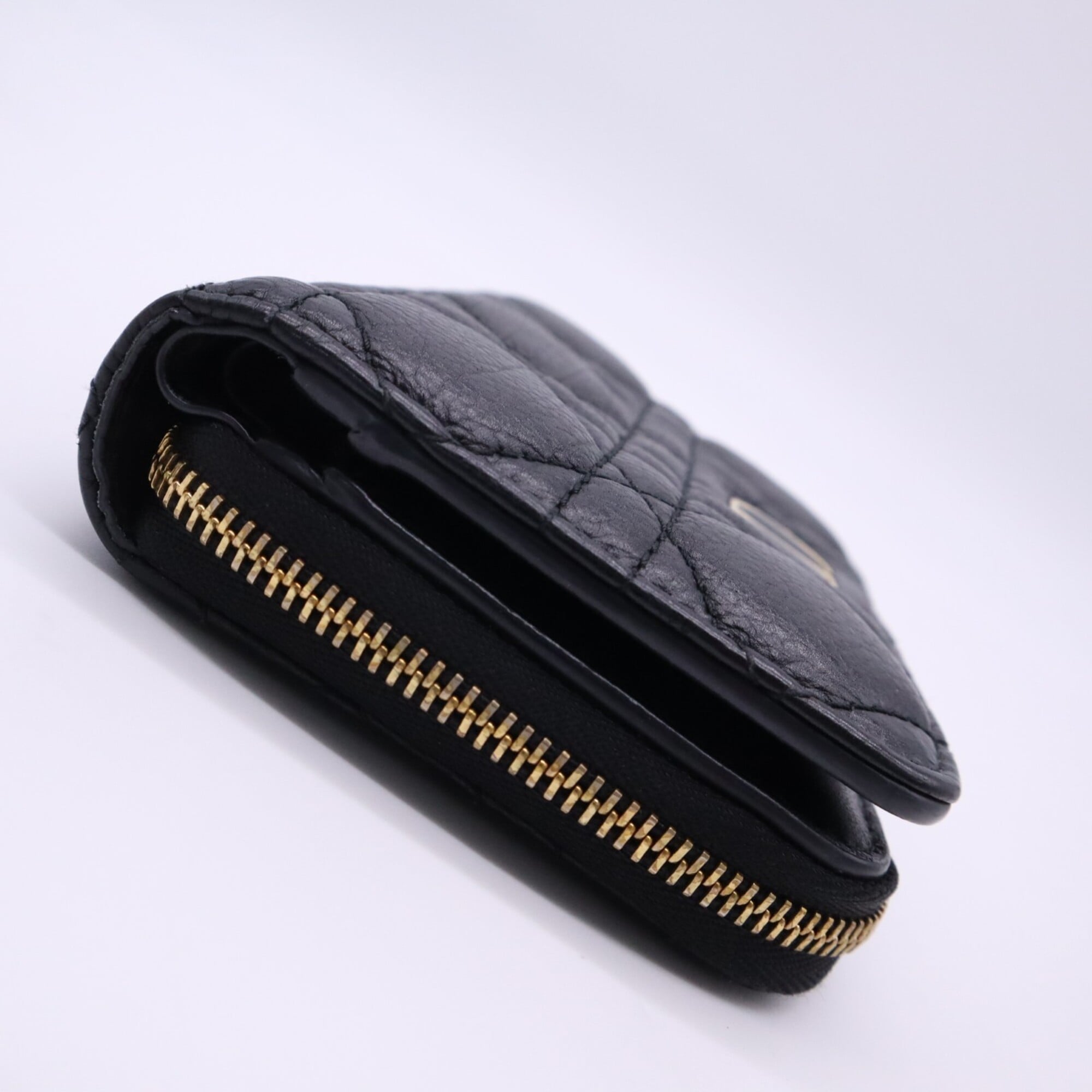 Christian Dior Black Leather Wallet (Tri-Fold) (Pre-Owned)