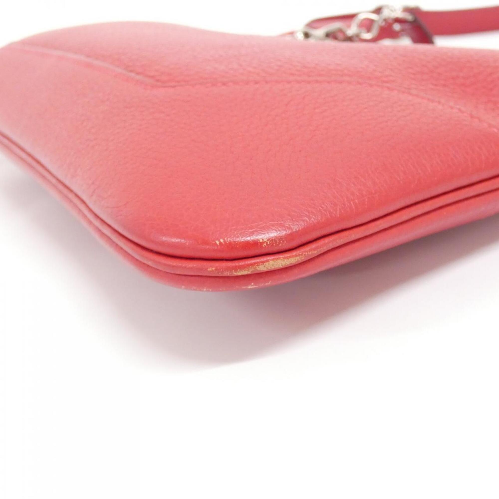 Hermes Trim Rouge Vif Taurillon Clemence Leather Shoulder Bag (Pre-Owned)