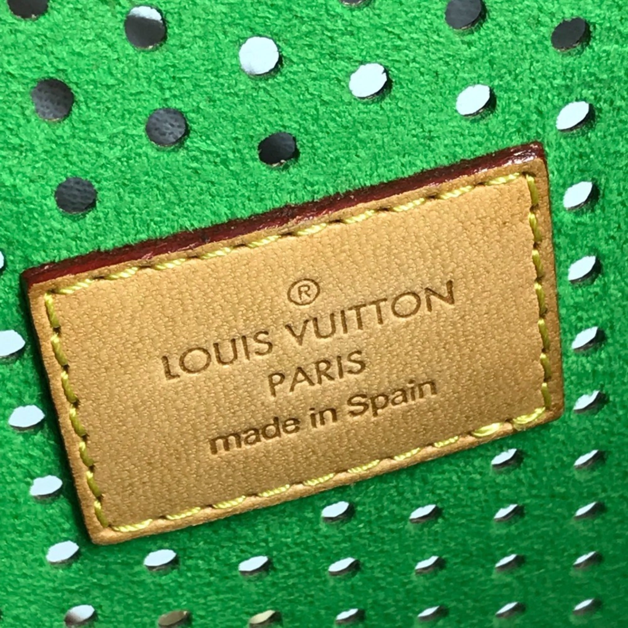 Louis Vuitton Brown Green Monogram Perforated Shoulder Bag (Pre-Owned)