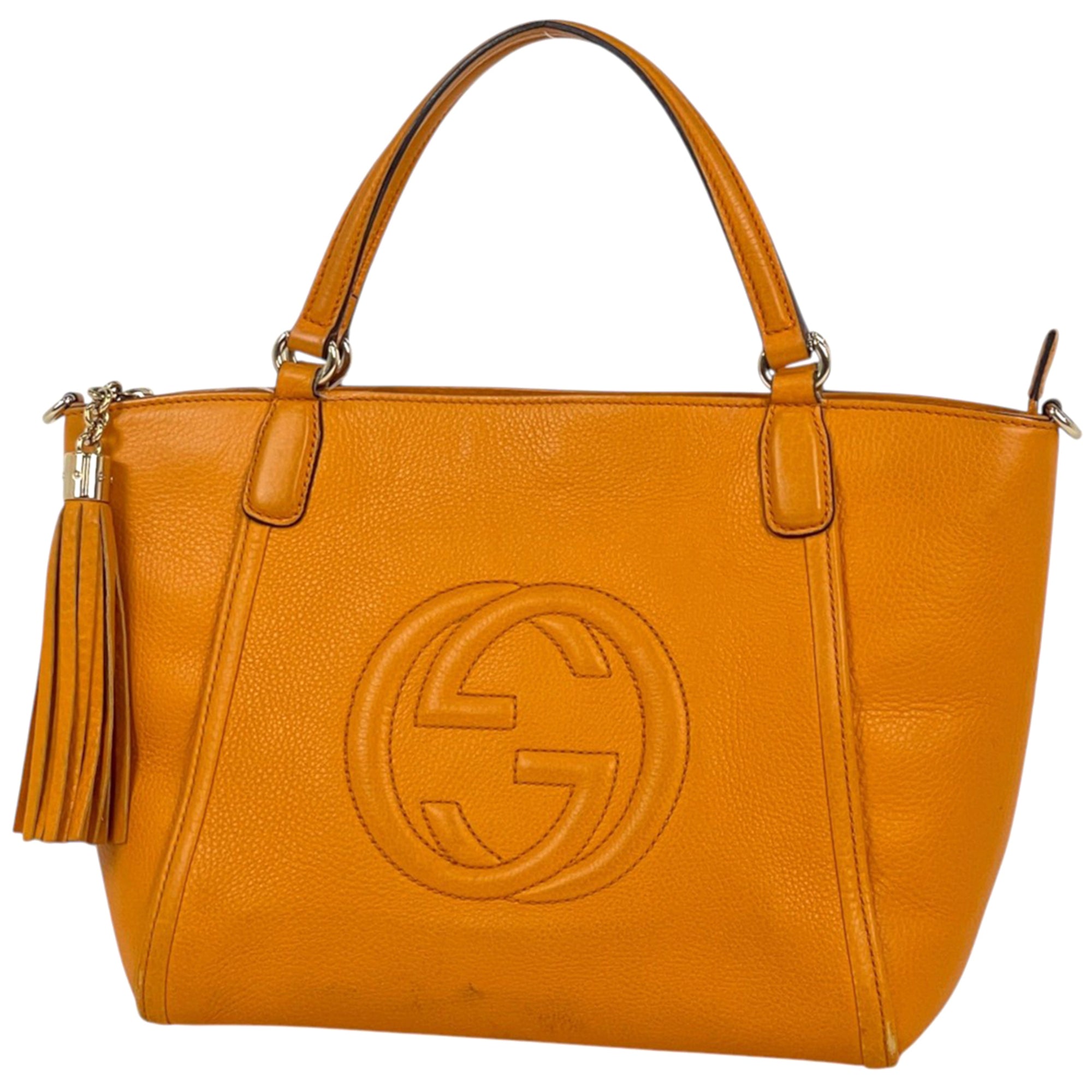 Gucci Soho Orange Leather Handbag (Pre-Owned)