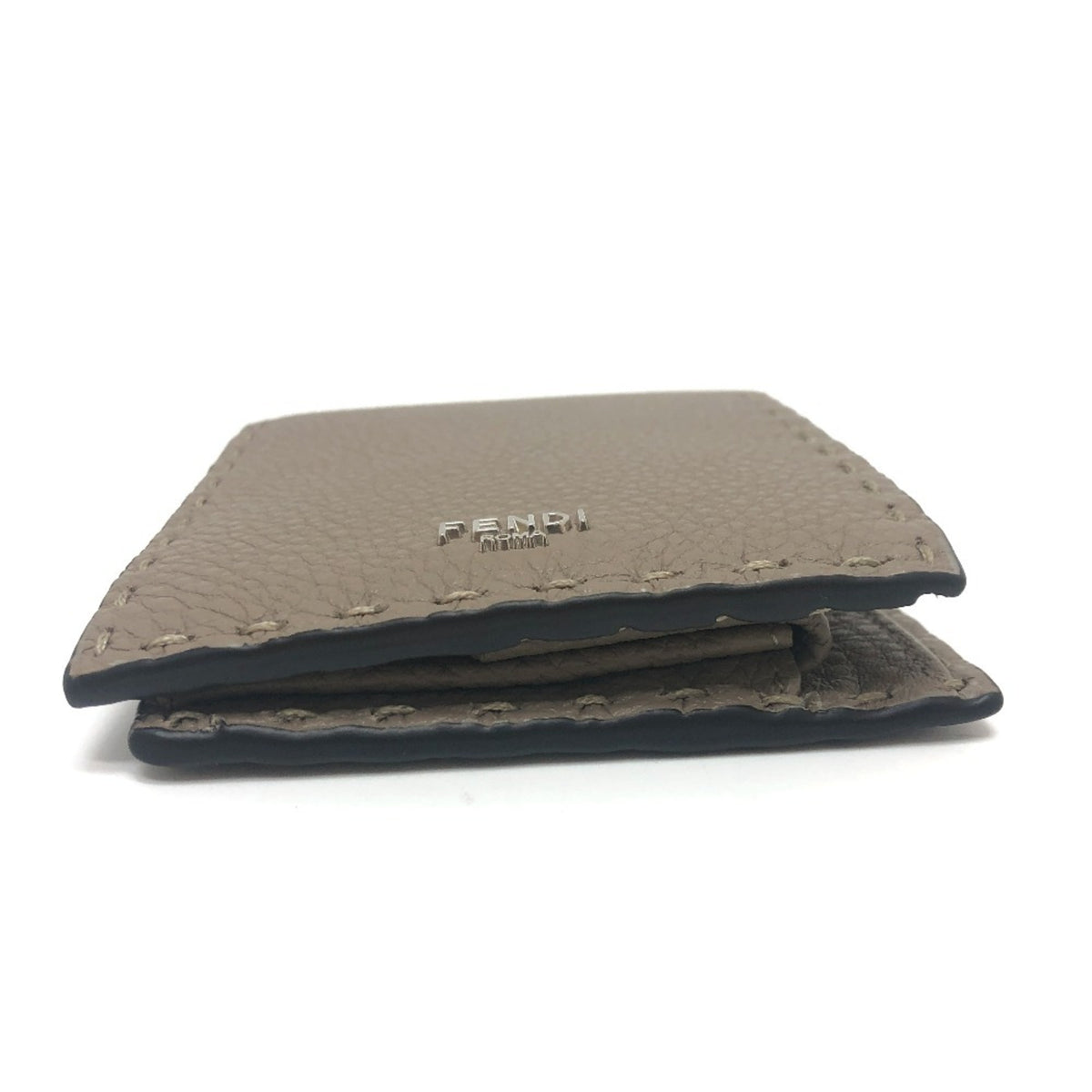 Fendi Gray Leather Wallet (Bi-Fold) (Pre-Owned)