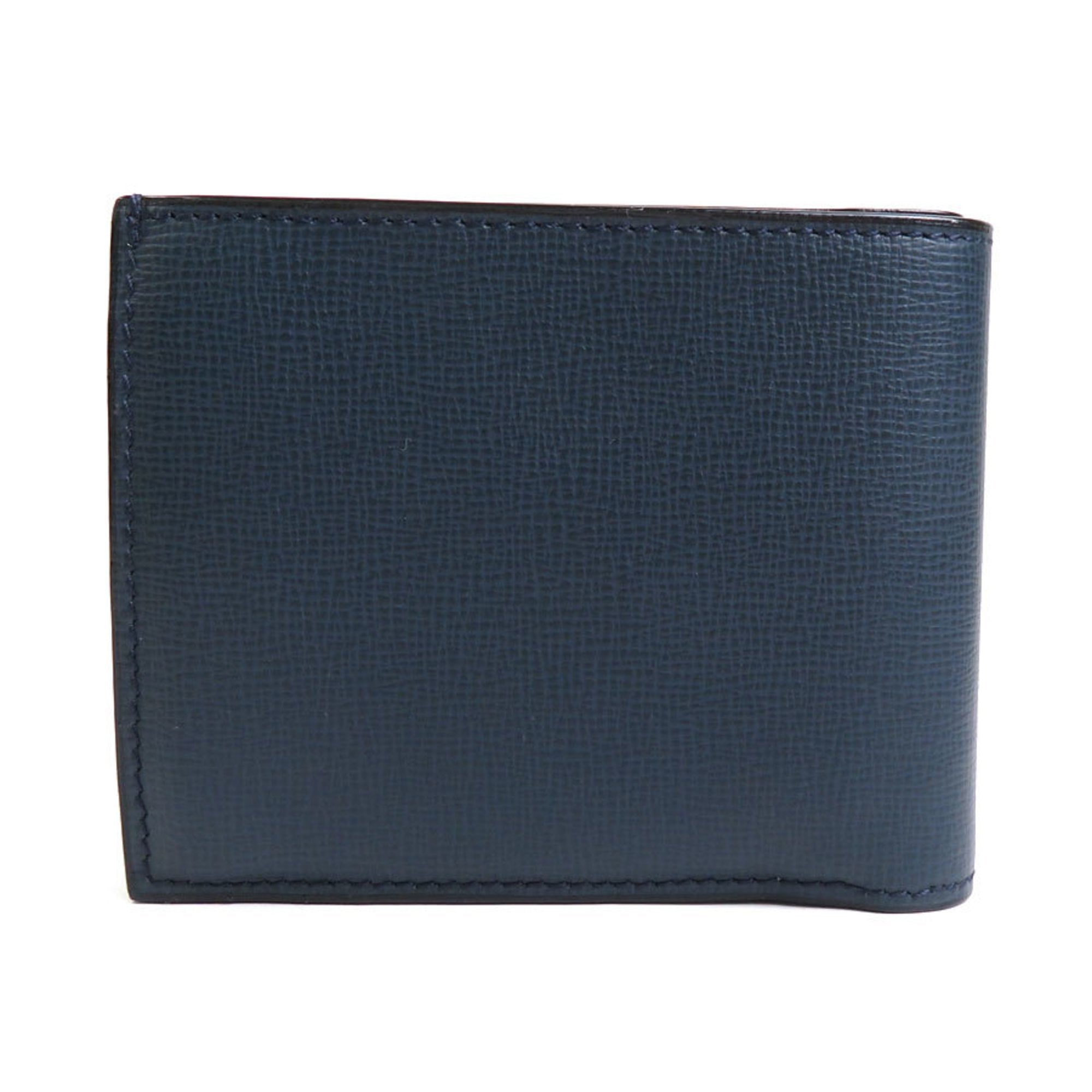 Valextra Navy Leather Wallet (Bi-Fold) (Pre-Owned)