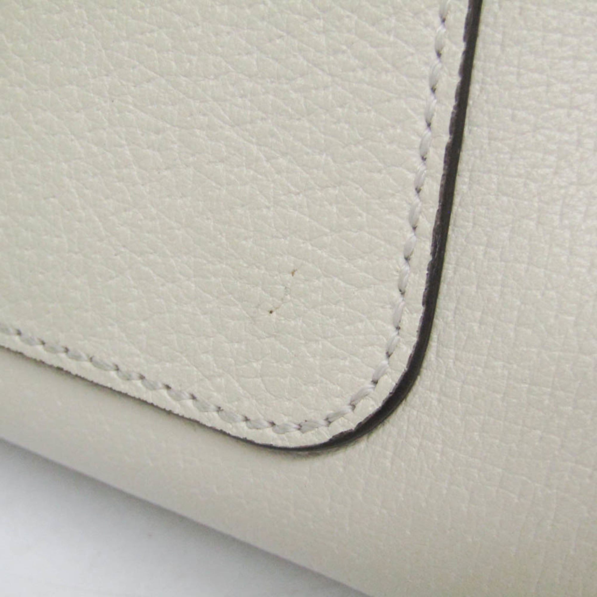 Gucci Totem Top Handle Bag Leather White Leather Handbag (Pre-Owned)