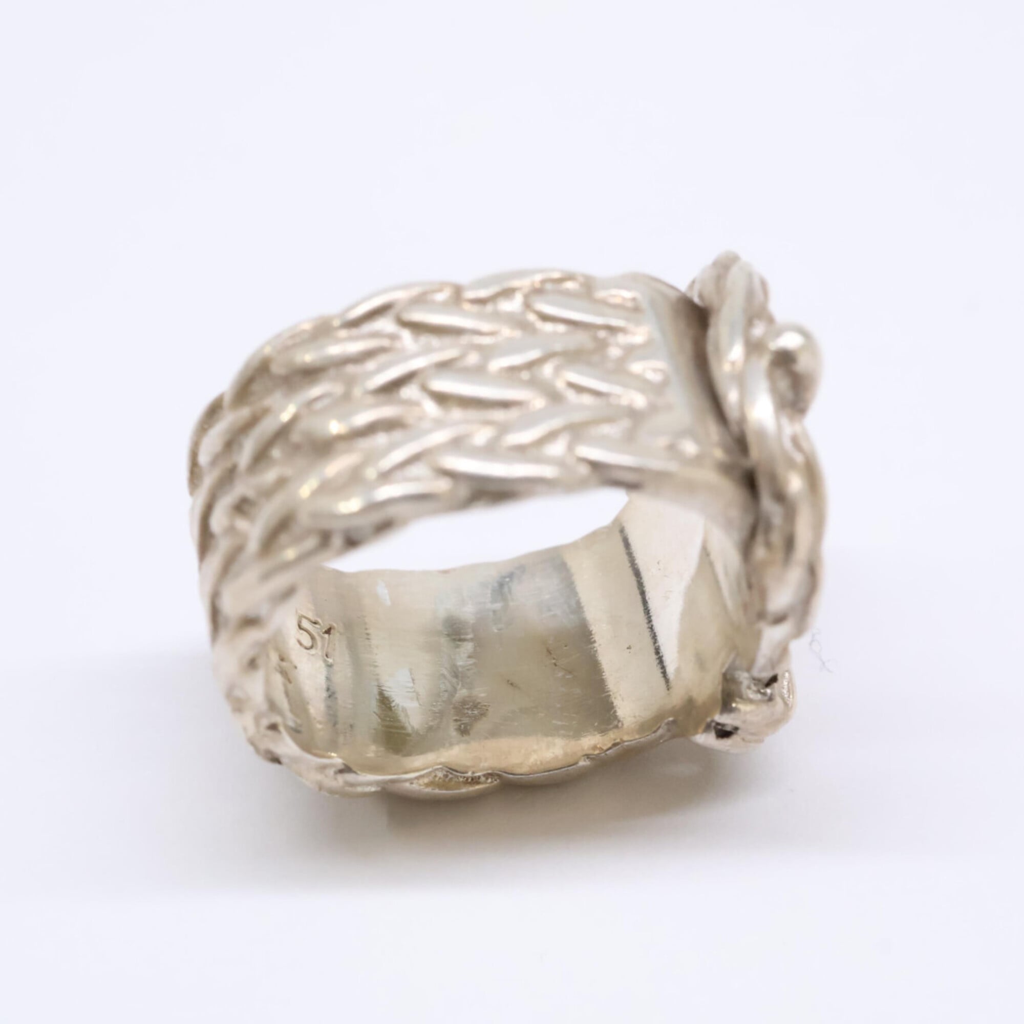 Hermes Silver Silver 925 Band Ring (Pre-Owned)