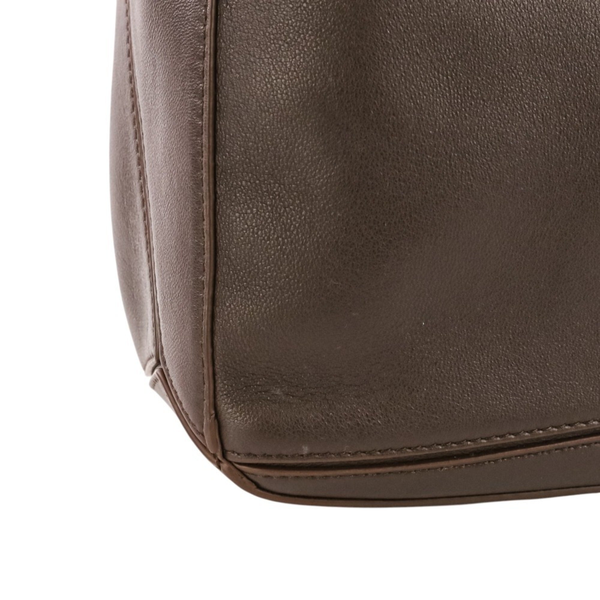 Loewe Dark Brown Nappa Leather Handbag Shoulder Bag (Pre-Owned)